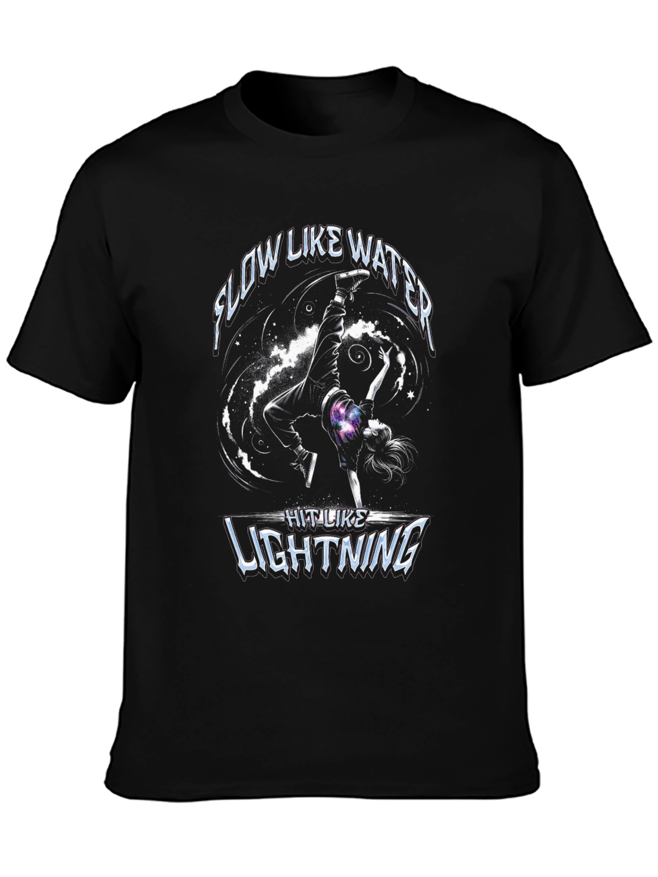 Flow Like Water Lightning Strike Graphic T-Shirt
