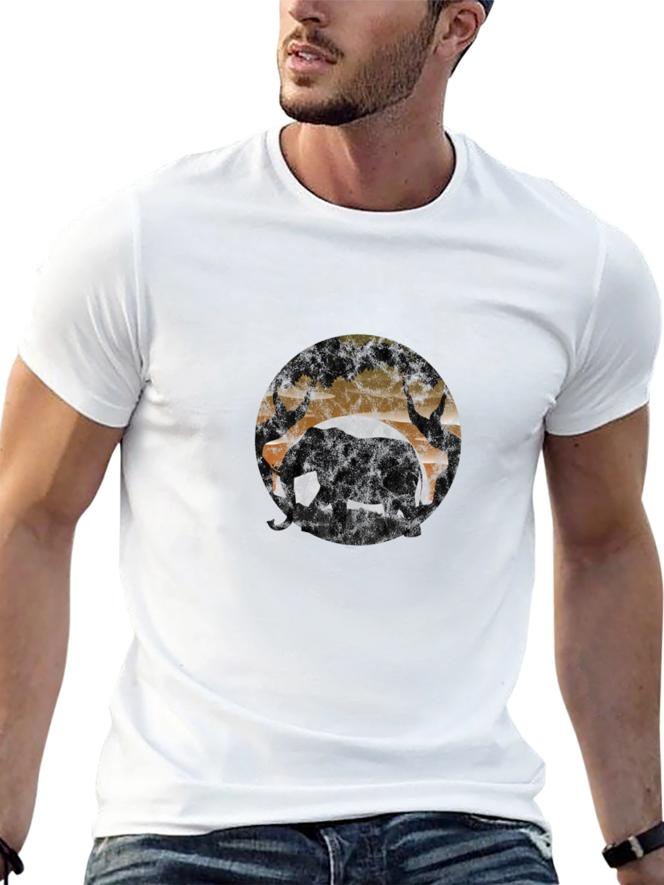 Elephant Silhouette T-Shirt - Wildlife Design