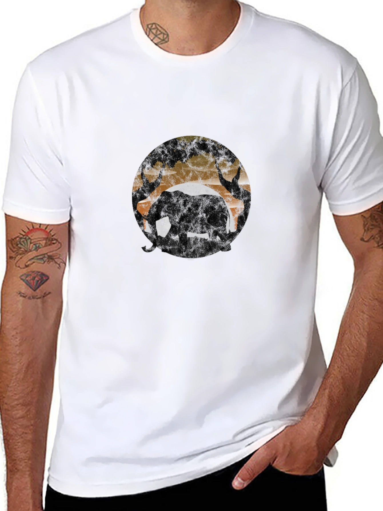 Elephant Silhouette T-Shirt - Wildlife Design