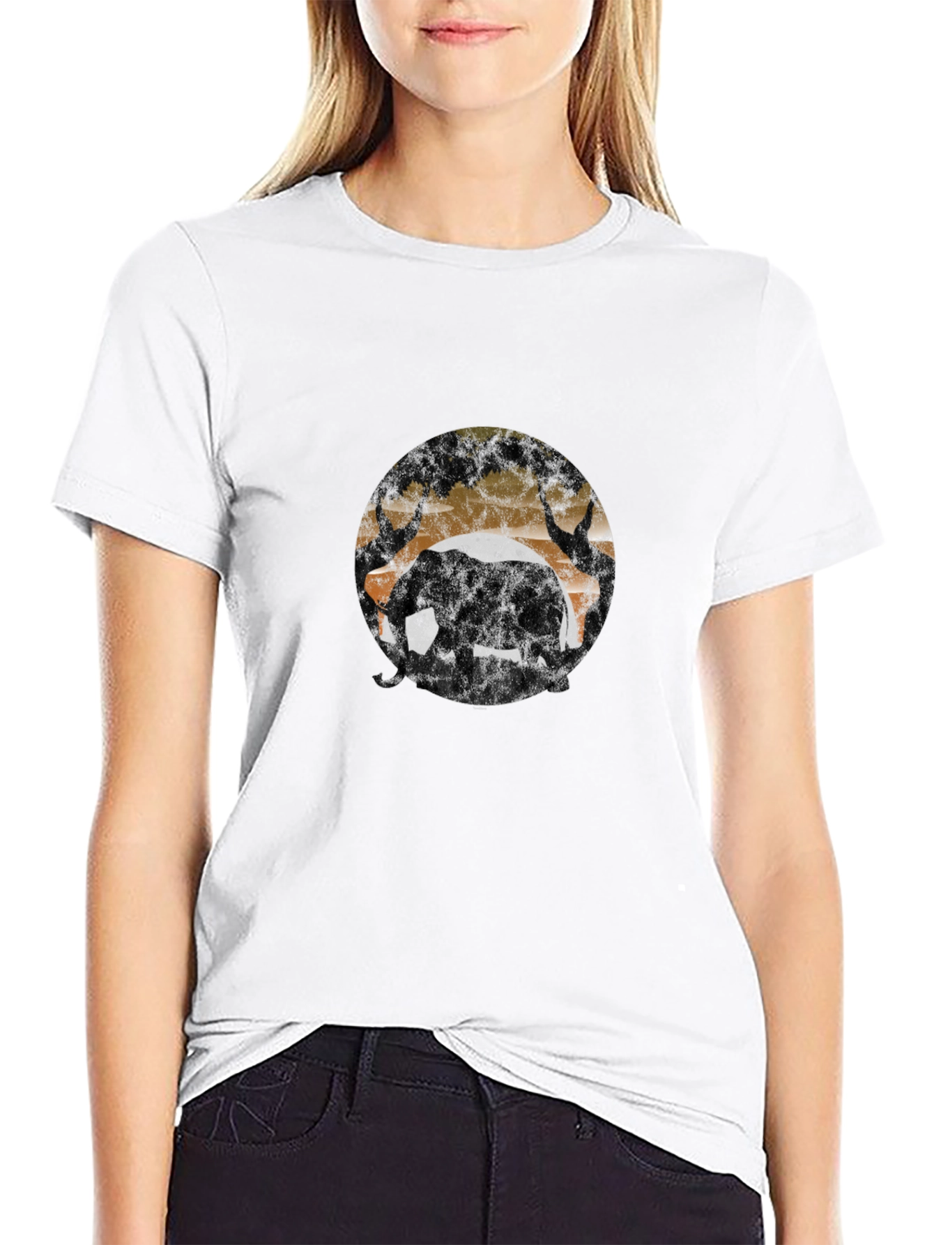 Elephant Silhouette T-Shirt - Wildlife Design
