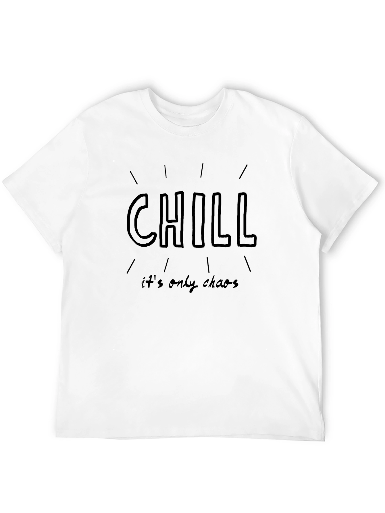 Chill Its Only Chaos Black Graphic Tee
