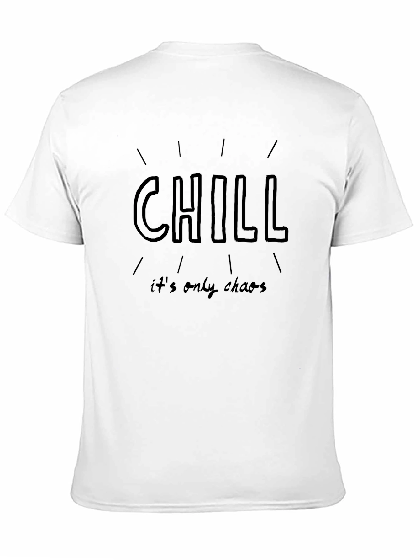 Chill Its Only Chaos Black Graphic Tee
