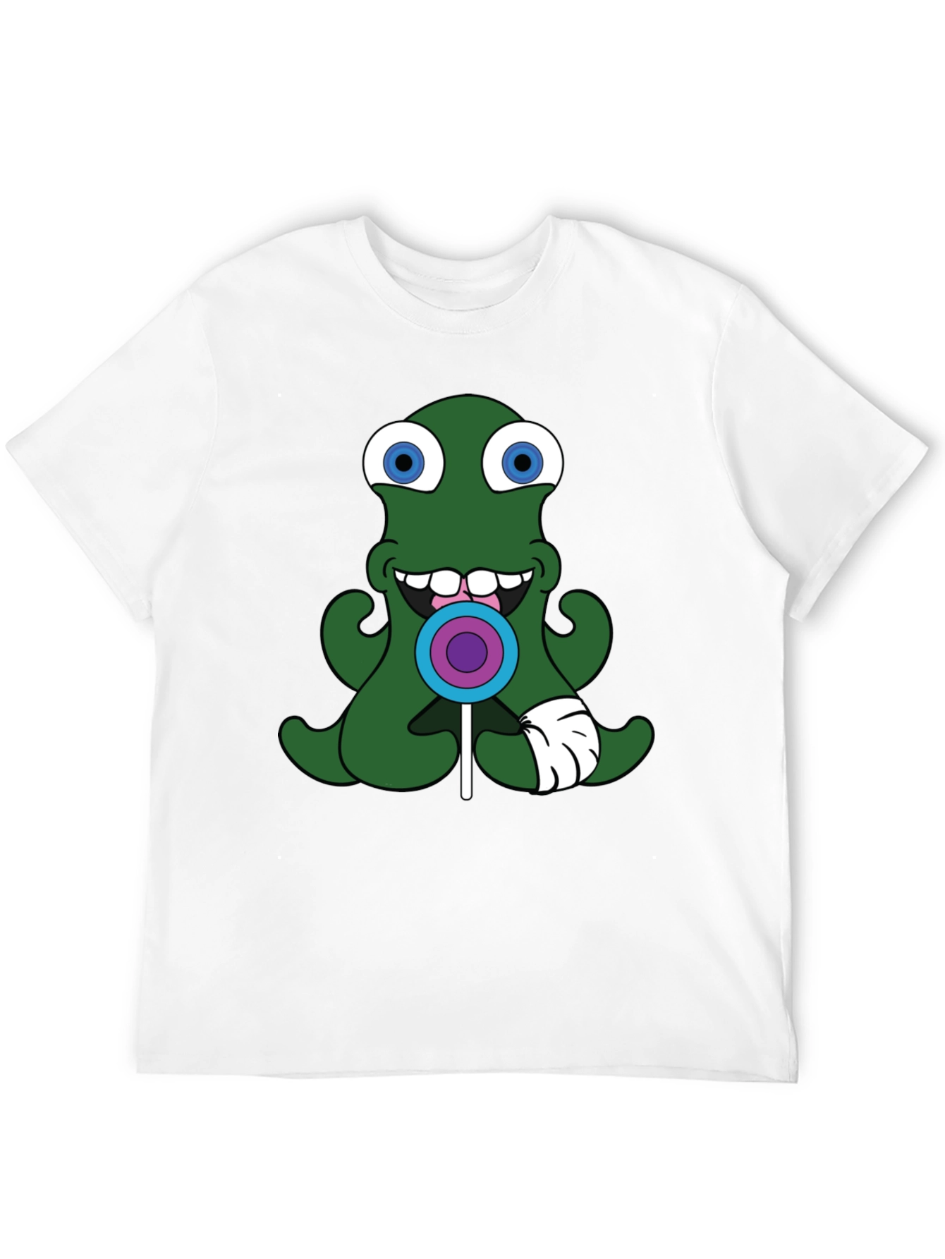 Green Alien Lollipop Graphic Tee - Black