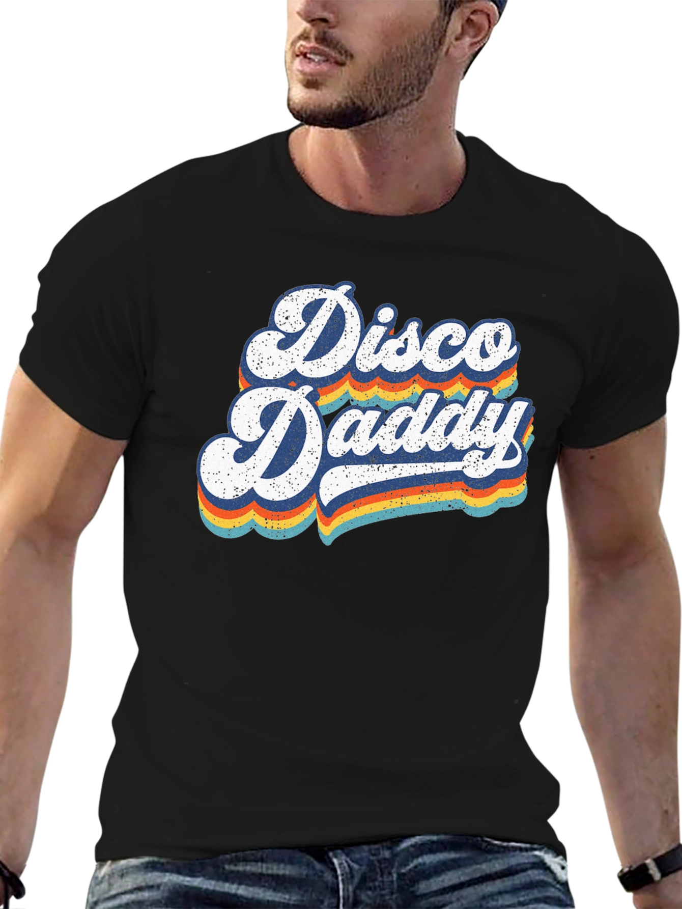 Disco Daddy Retro Graphic T-Shirt - Black