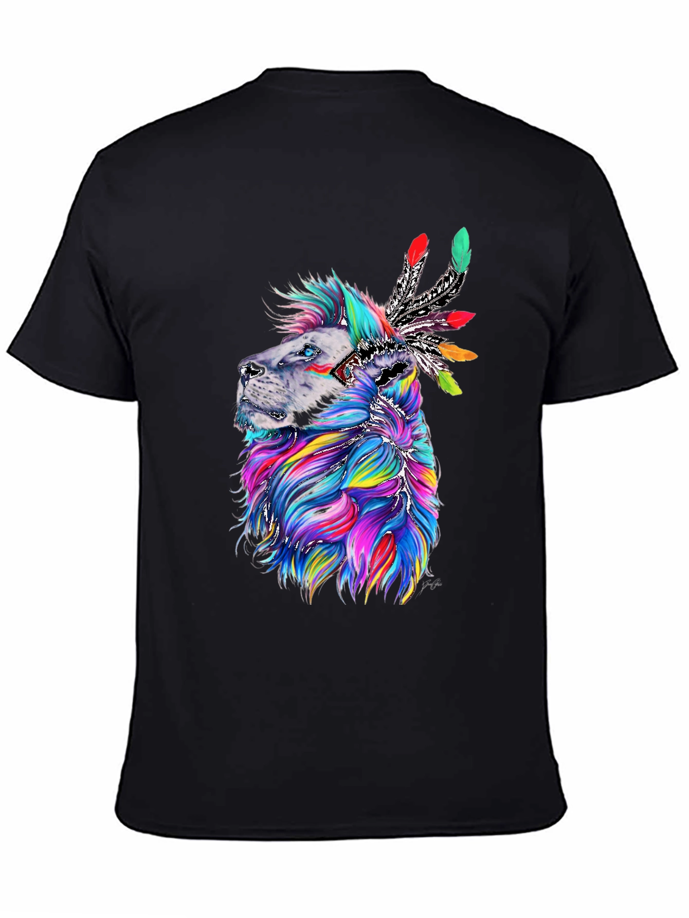 Lion Headdress Graphic Print Tee - Vibrant Design