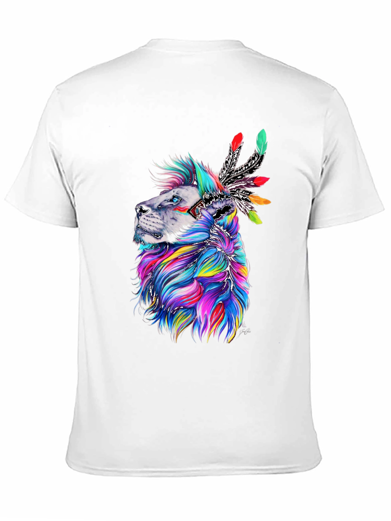 Lion Headdress Graphic Print Tee - Vibrant Design