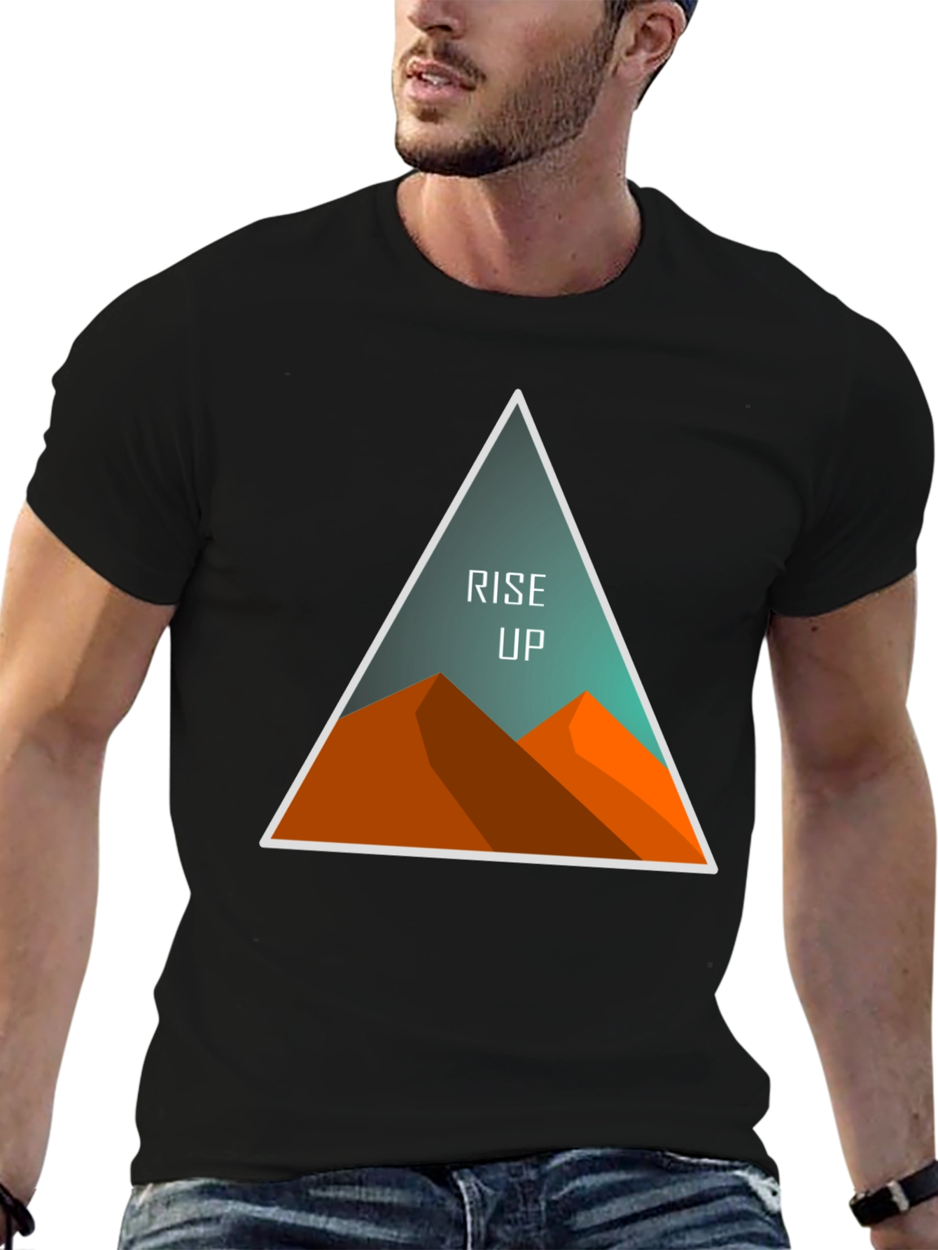 Rise Up Graphic Tee - Black Cotton Blend