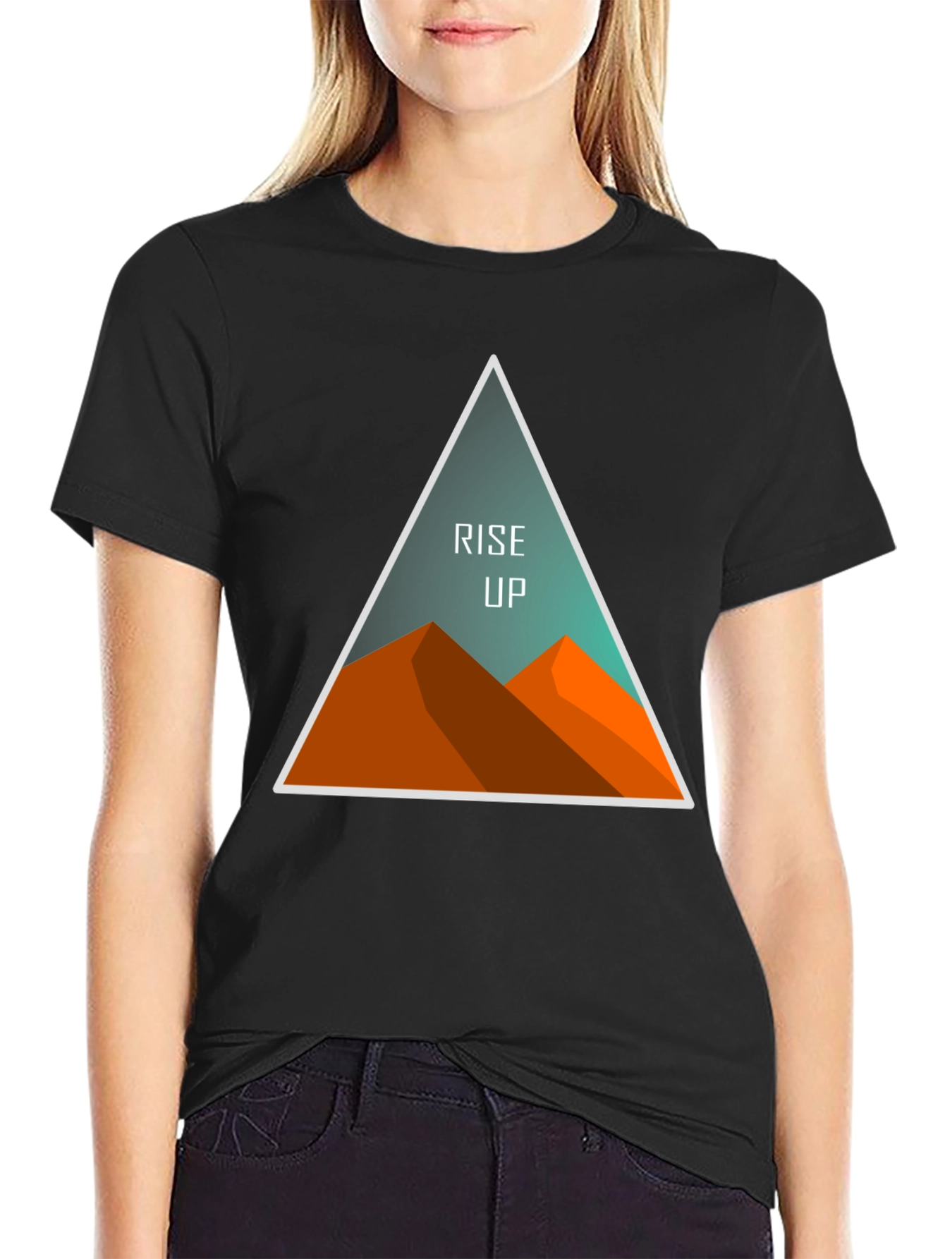 Rise Up Graphic Tee - Black Cotton Blend