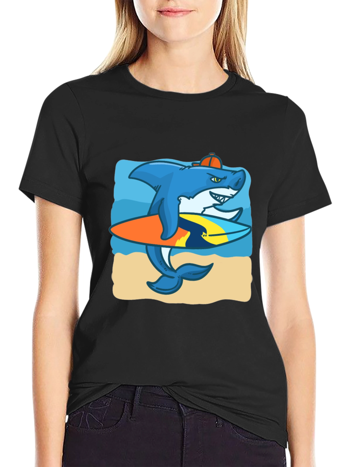 Surfing Shark Graphic Tee
