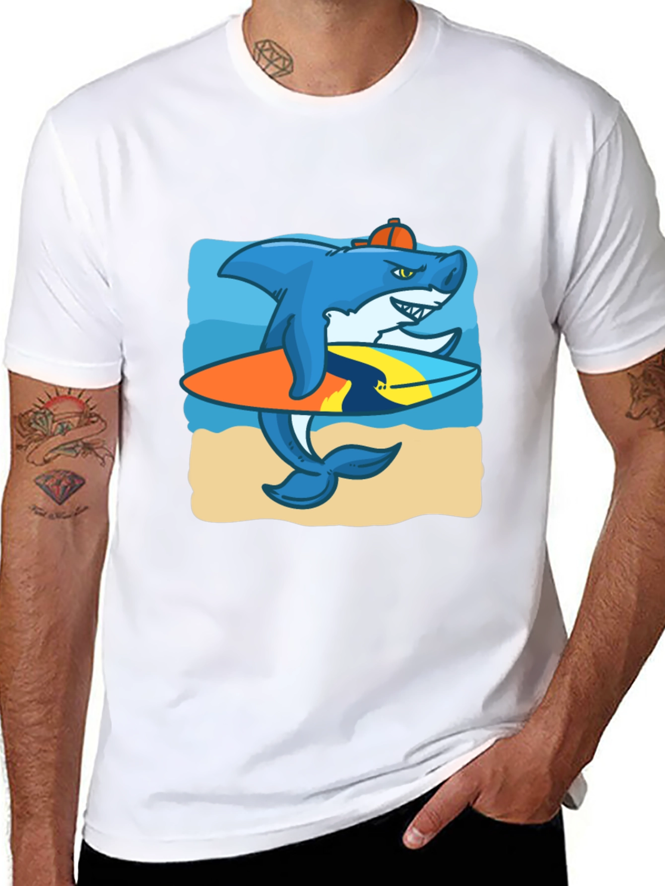 Surfing Shark Graphic Tee