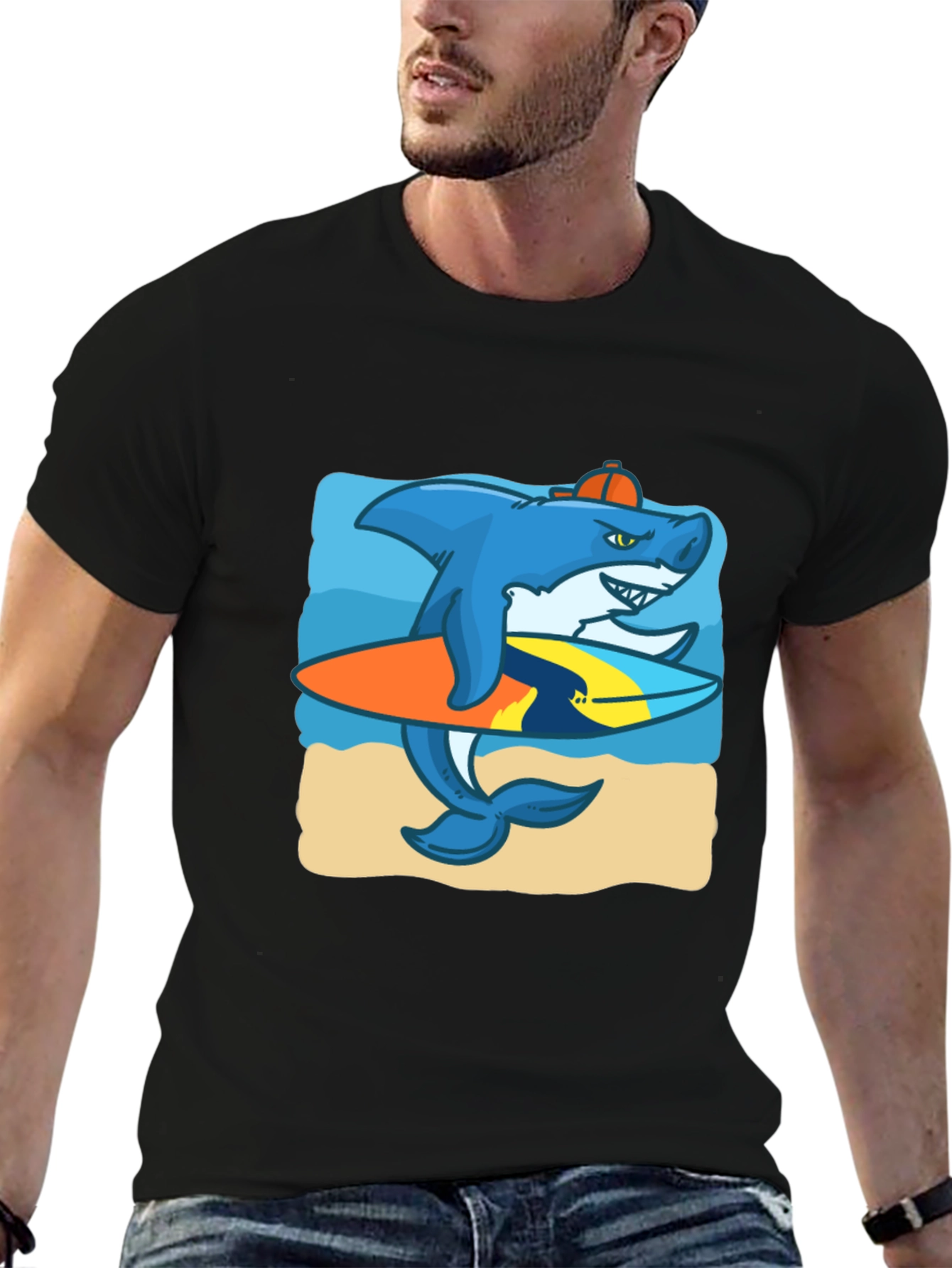 Surfing Shark Graphic Tee