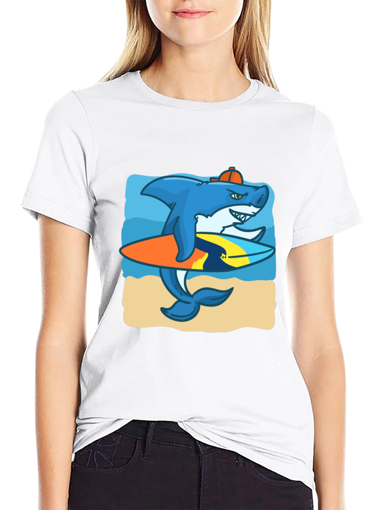 Surfing Shark Graphic Tee