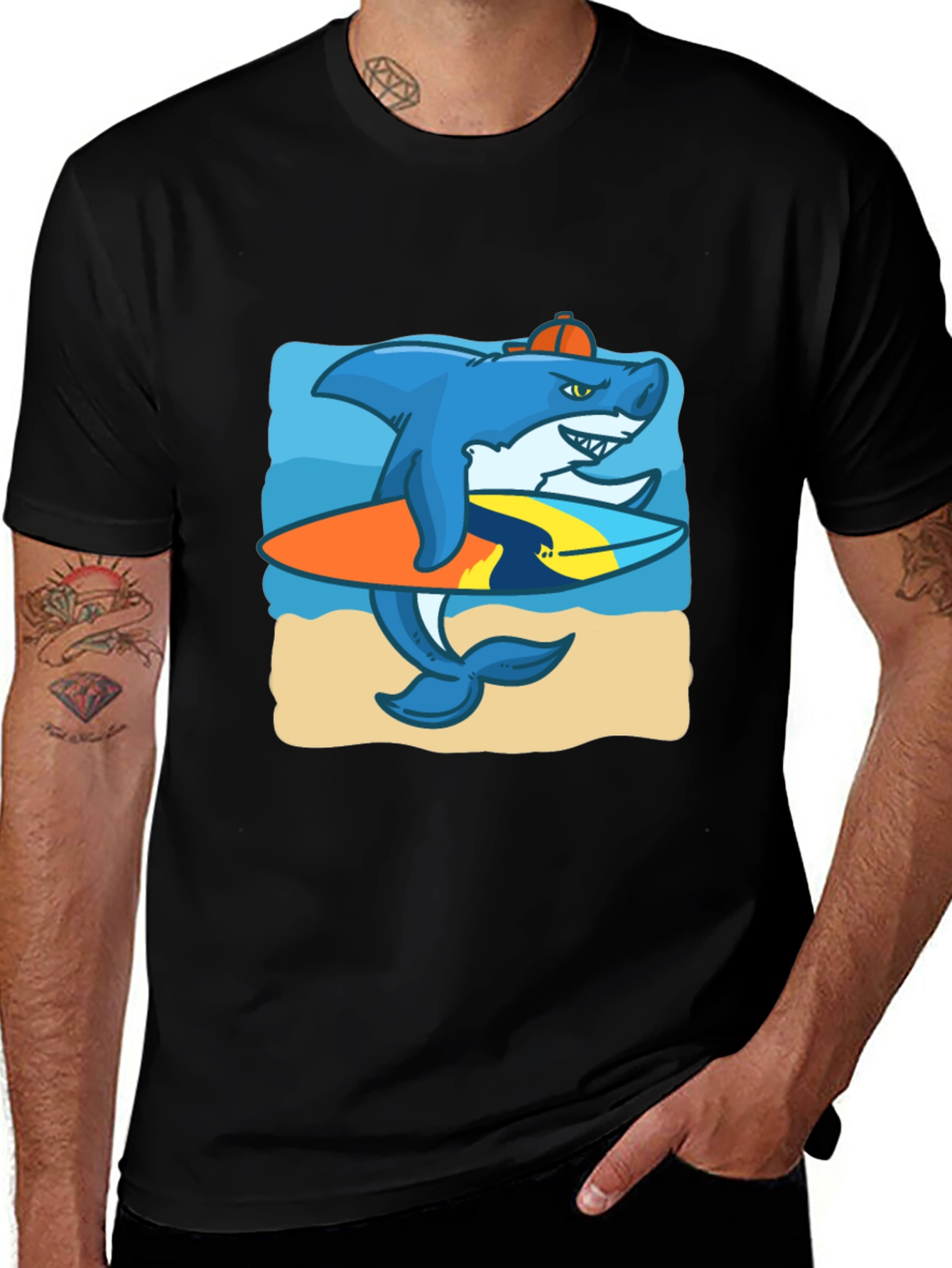 Surfing Shark Graphic Tee