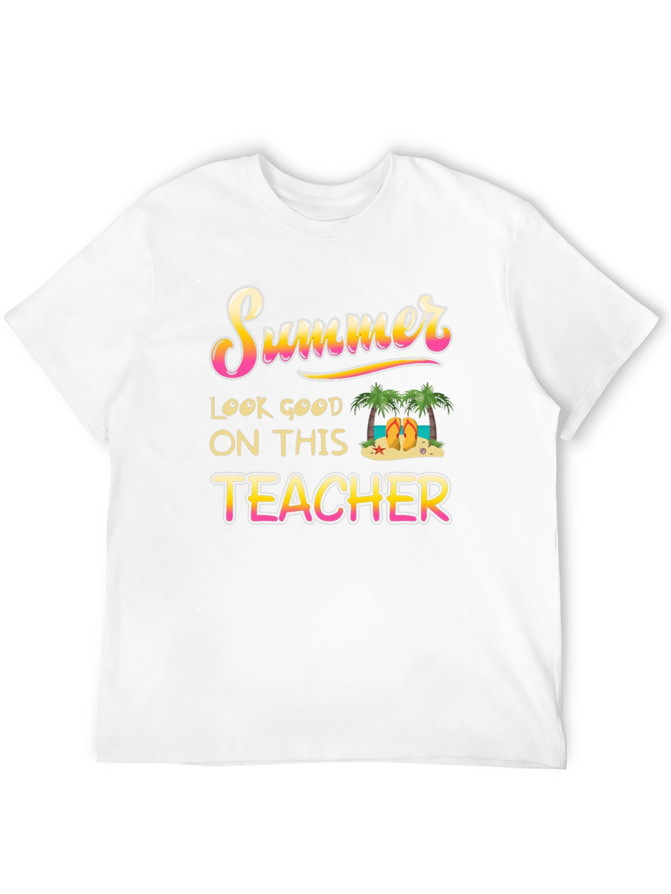 Summer Teacher Graphic T-Shirt - Black
