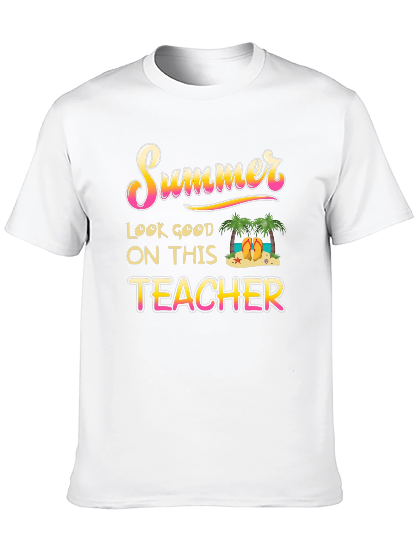 Summer Teacher Graphic T-Shirt - Black