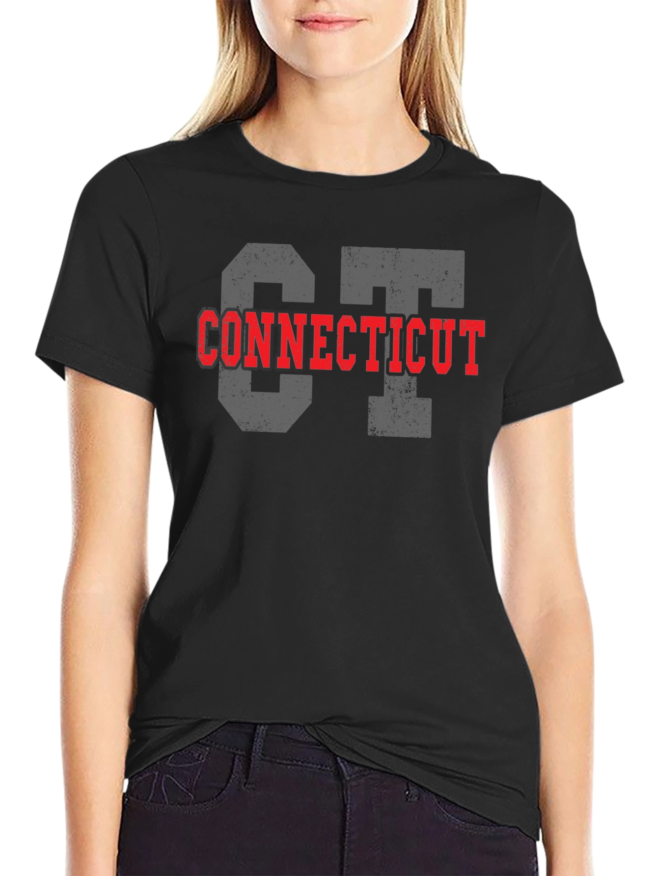 Connecticut State Tee - Black Graphic T-Shirt