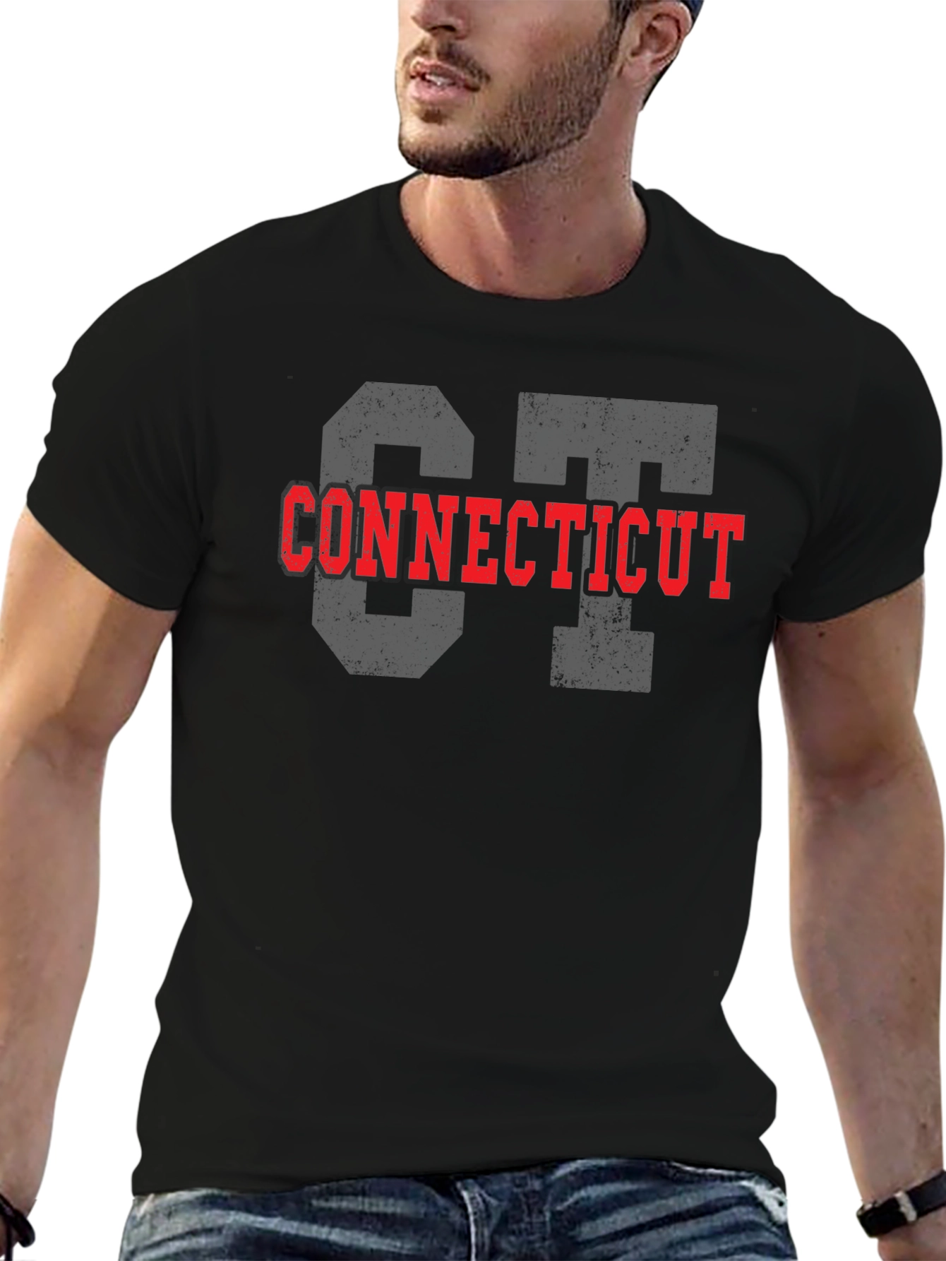 Connecticut State Tee - Black Graphic T-Shirt