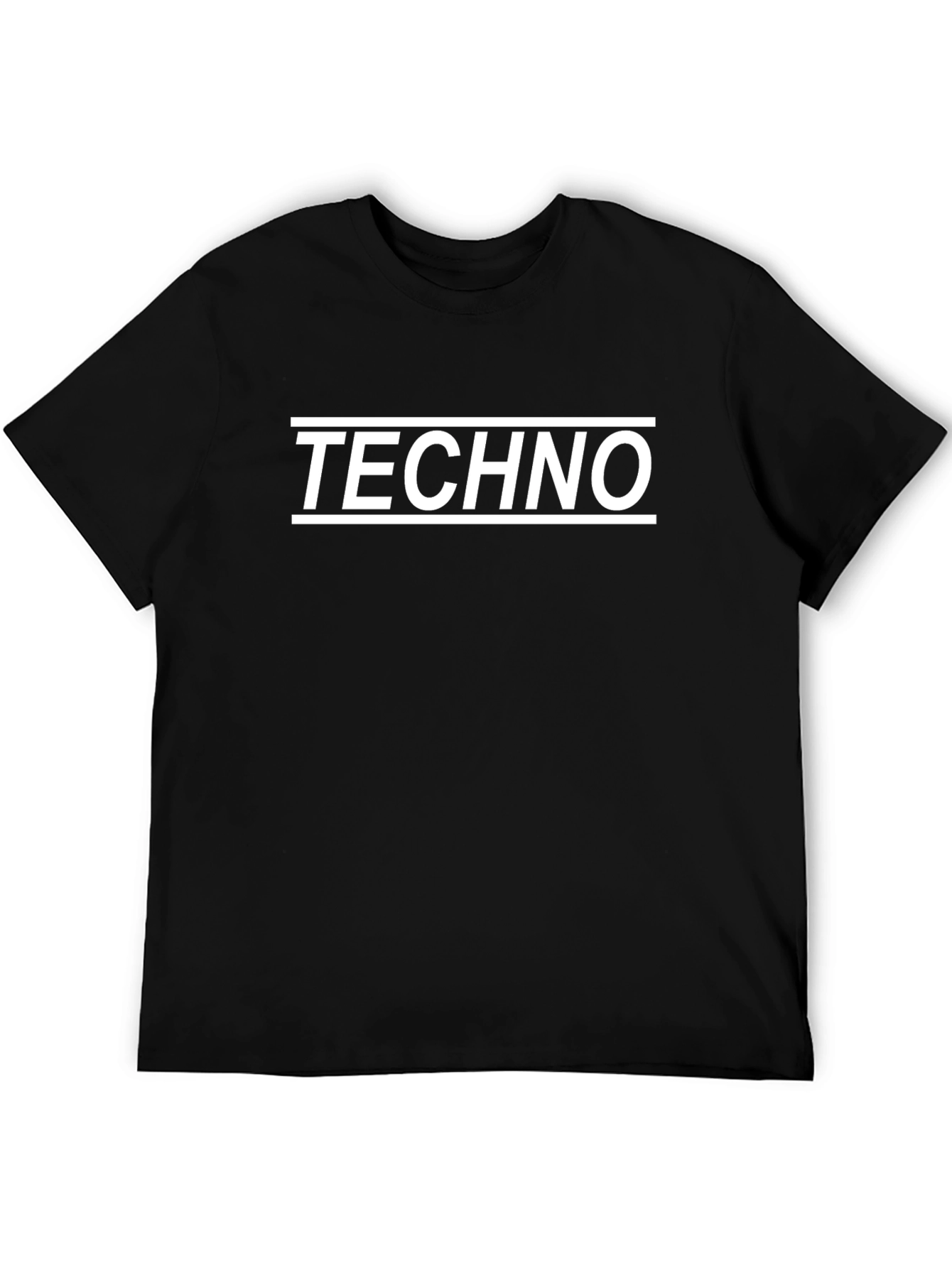 Techno Text Graphic T-Shirt - Black