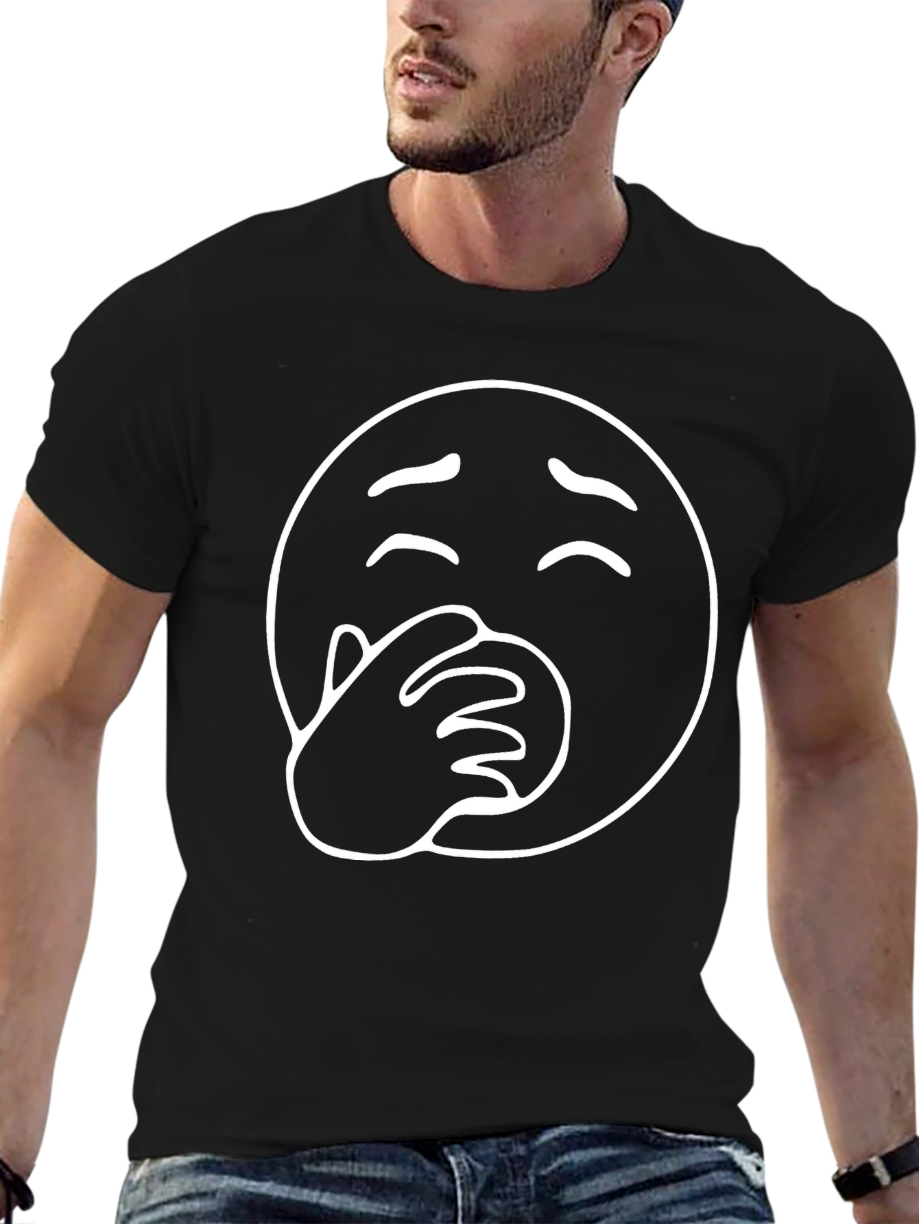 Laughing Emoji Black Graphic Tee