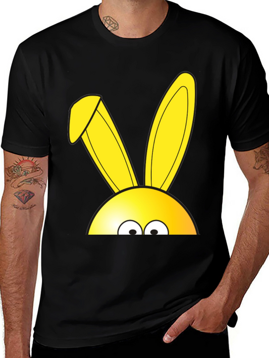 Easter Bunny Peeking T-Shirt - Black