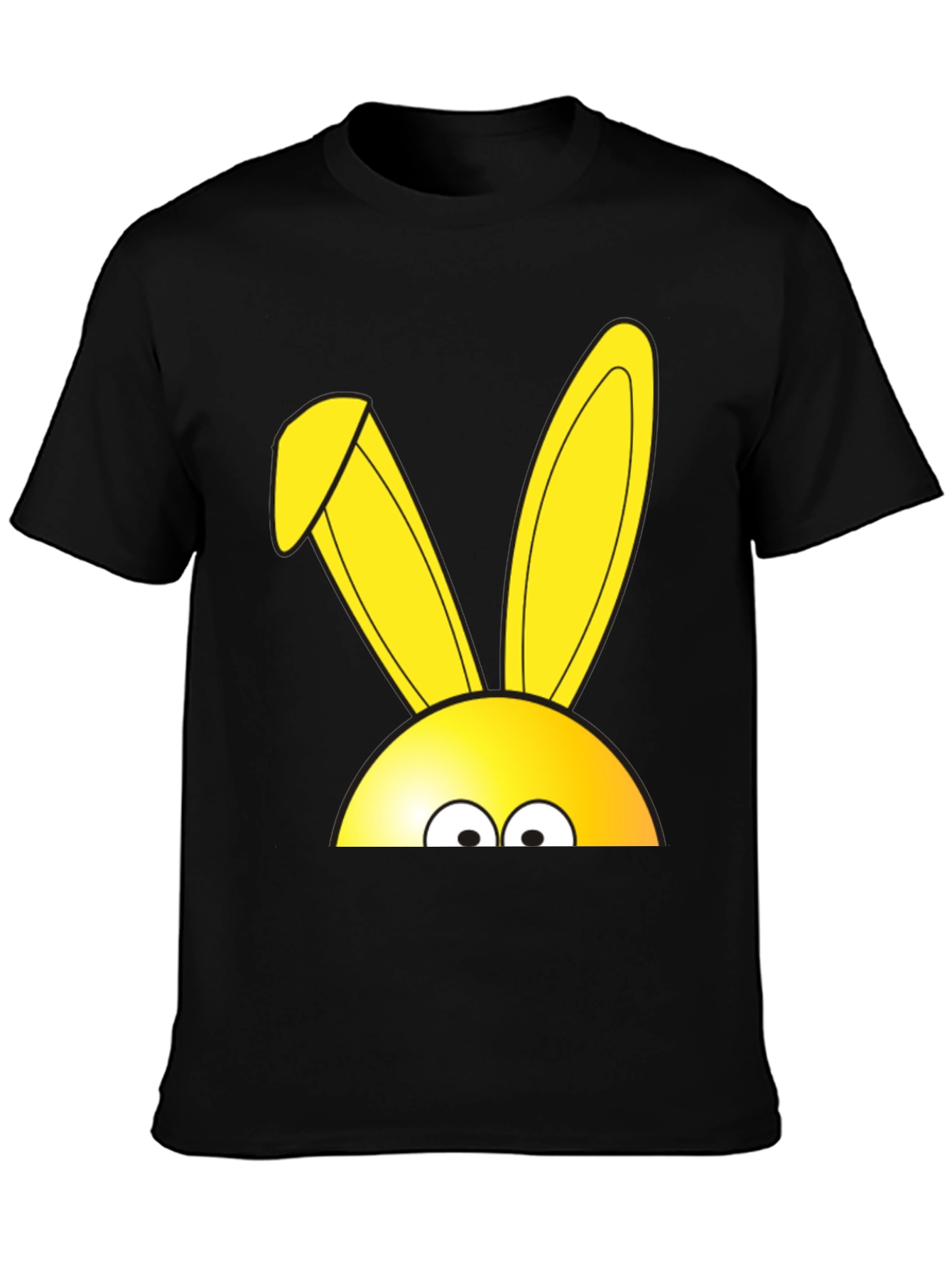Easter Bunny Peeking T-Shirt - Black