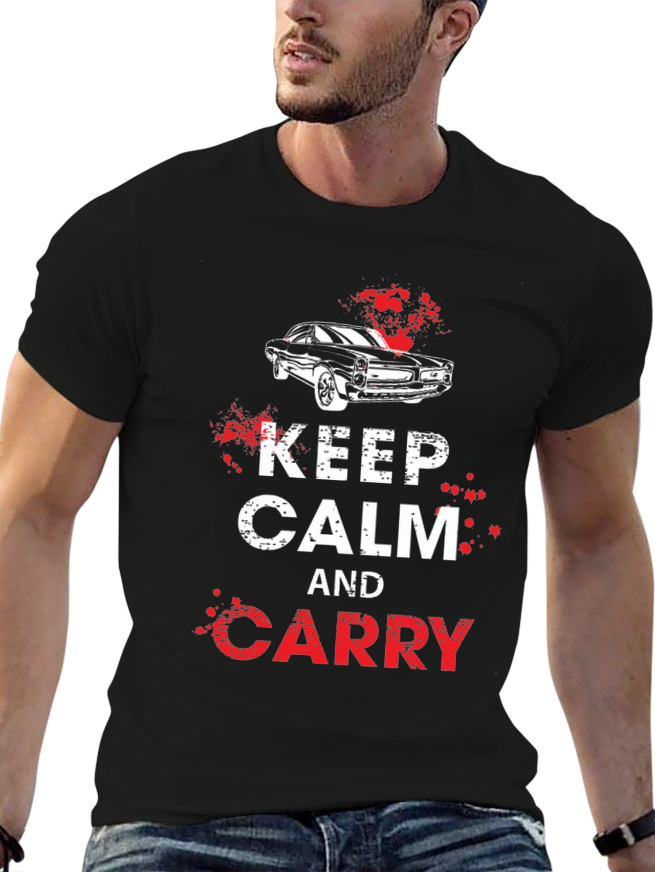 Keep Calm and Carry Car Graphic T-Shirt