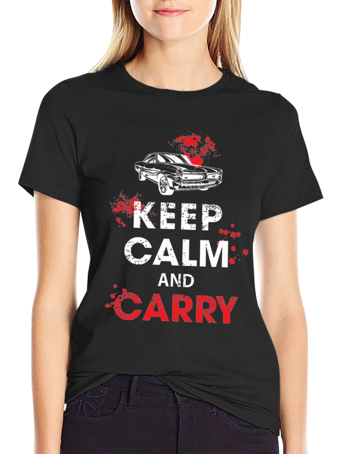 Keep Calm and Carry Car Graphic T-Shirt