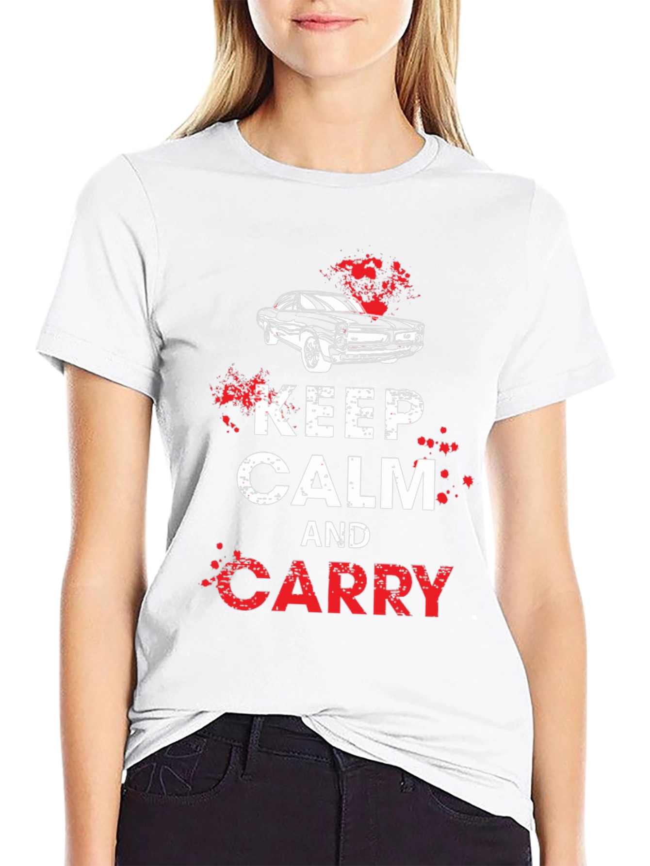 Keep Calm and Carry Car Graphic T-Shirt