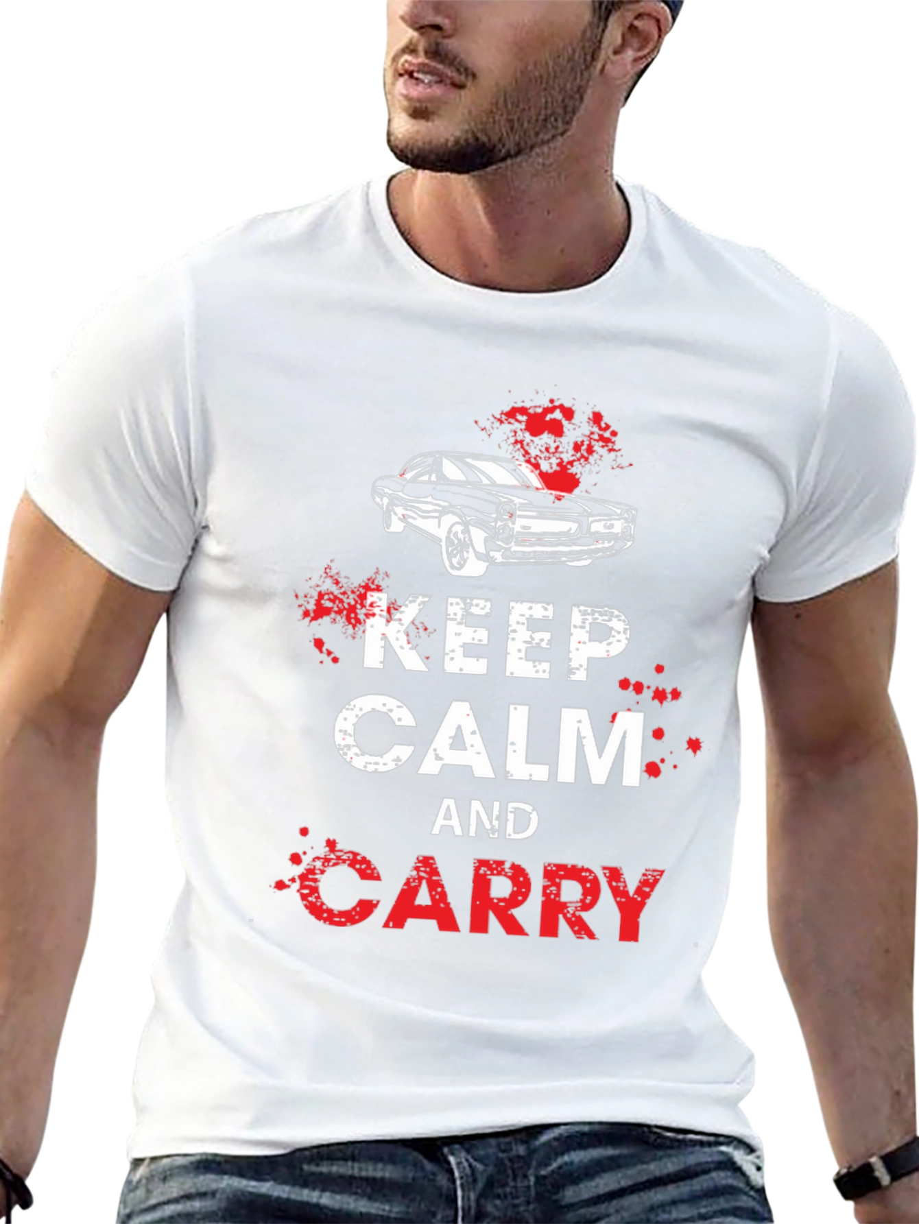 Keep Calm and Carry Car Graphic T-Shirt