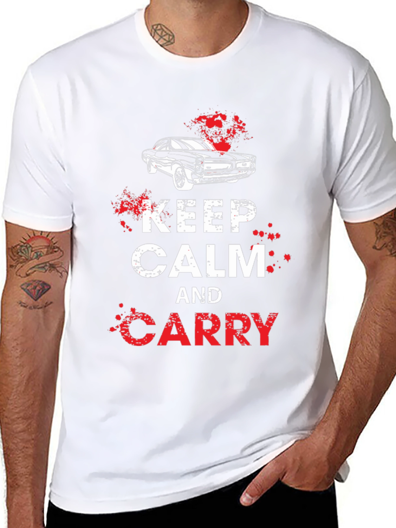 Keep Calm and Carry Car Graphic T-Shirt