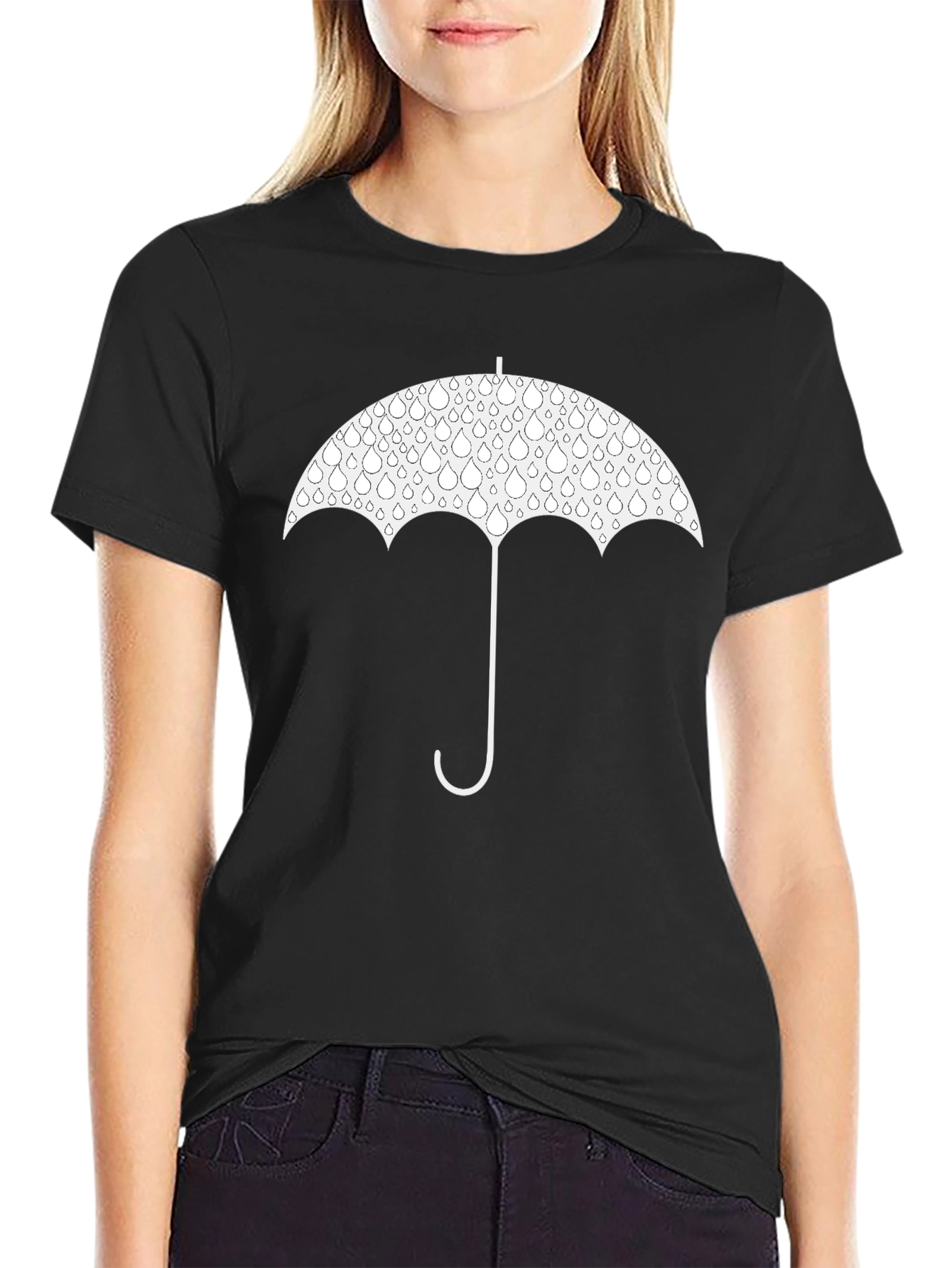 Umbrella Raindrop Graphic T-Shirt