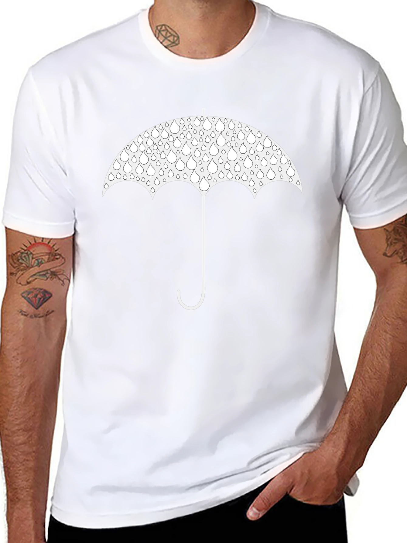 Umbrella Raindrop Graphic T-Shirt
