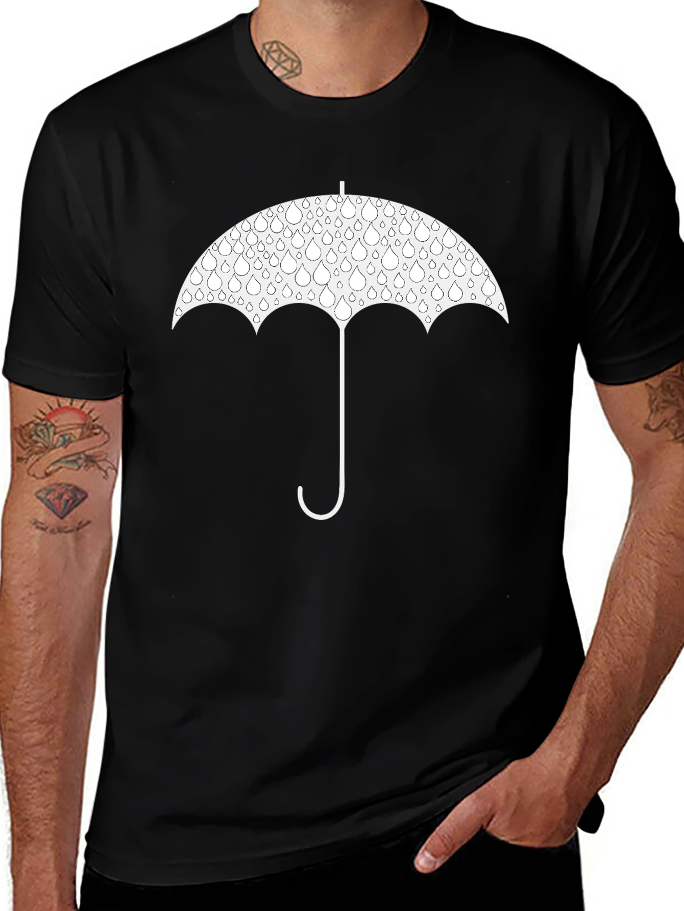 Umbrella Raindrop Graphic T-Shirt