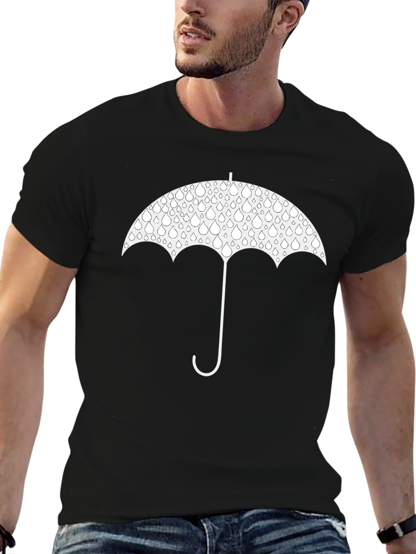 Umbrella Raindrop Graphic T-Shirt