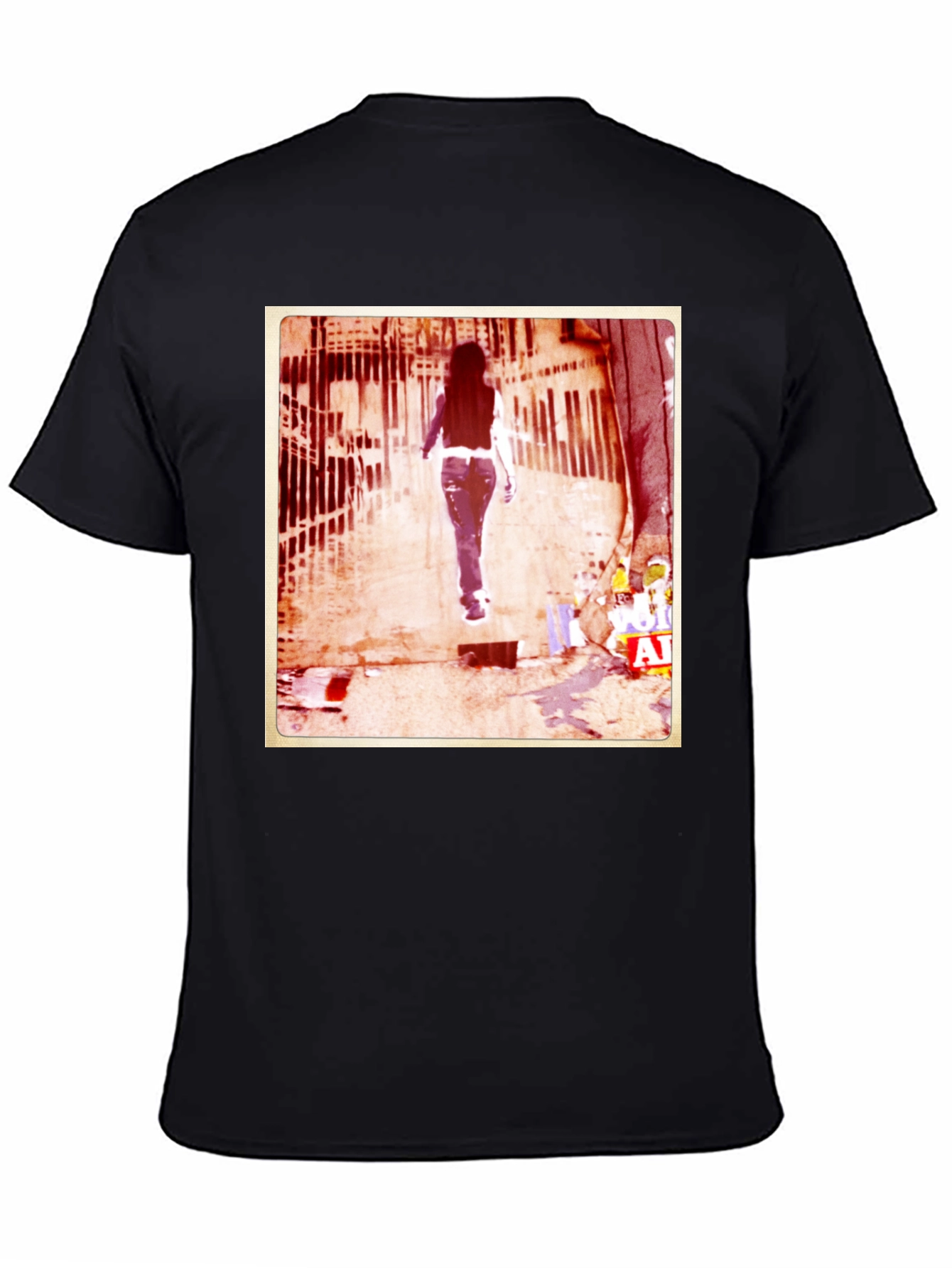 Urban Graffiti Style Black Graphic T-Shirt