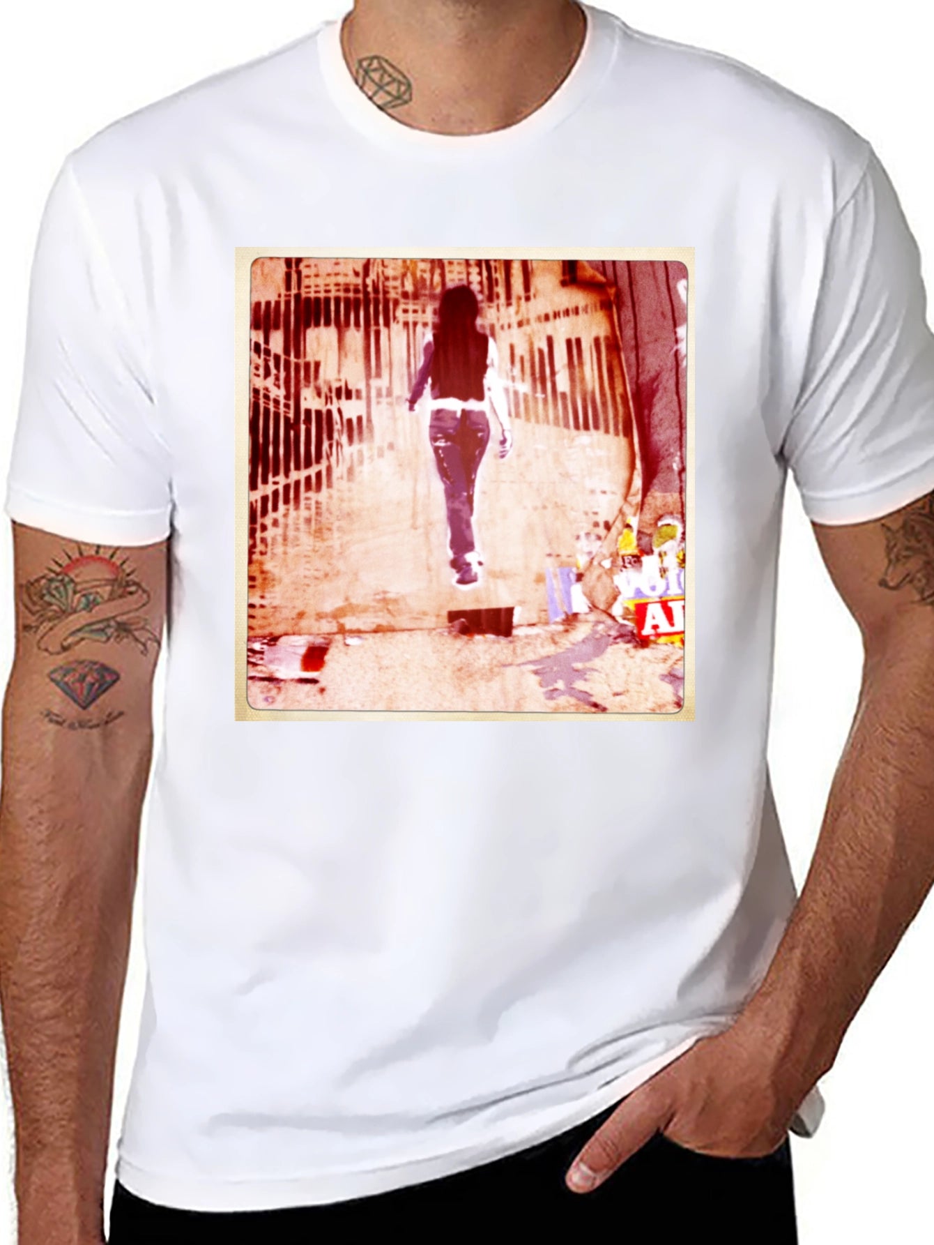 Urban Graffiti Style Black Graphic T-Shirt