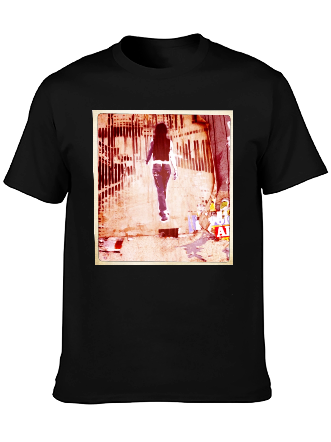Urban Graffiti Style Black Graphic T-Shirt