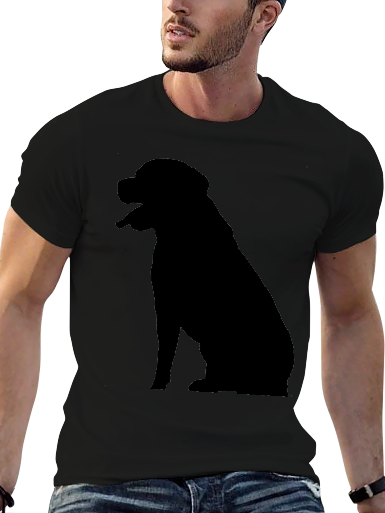 Dog Silhouette T-Shirt - Classic Black Tee