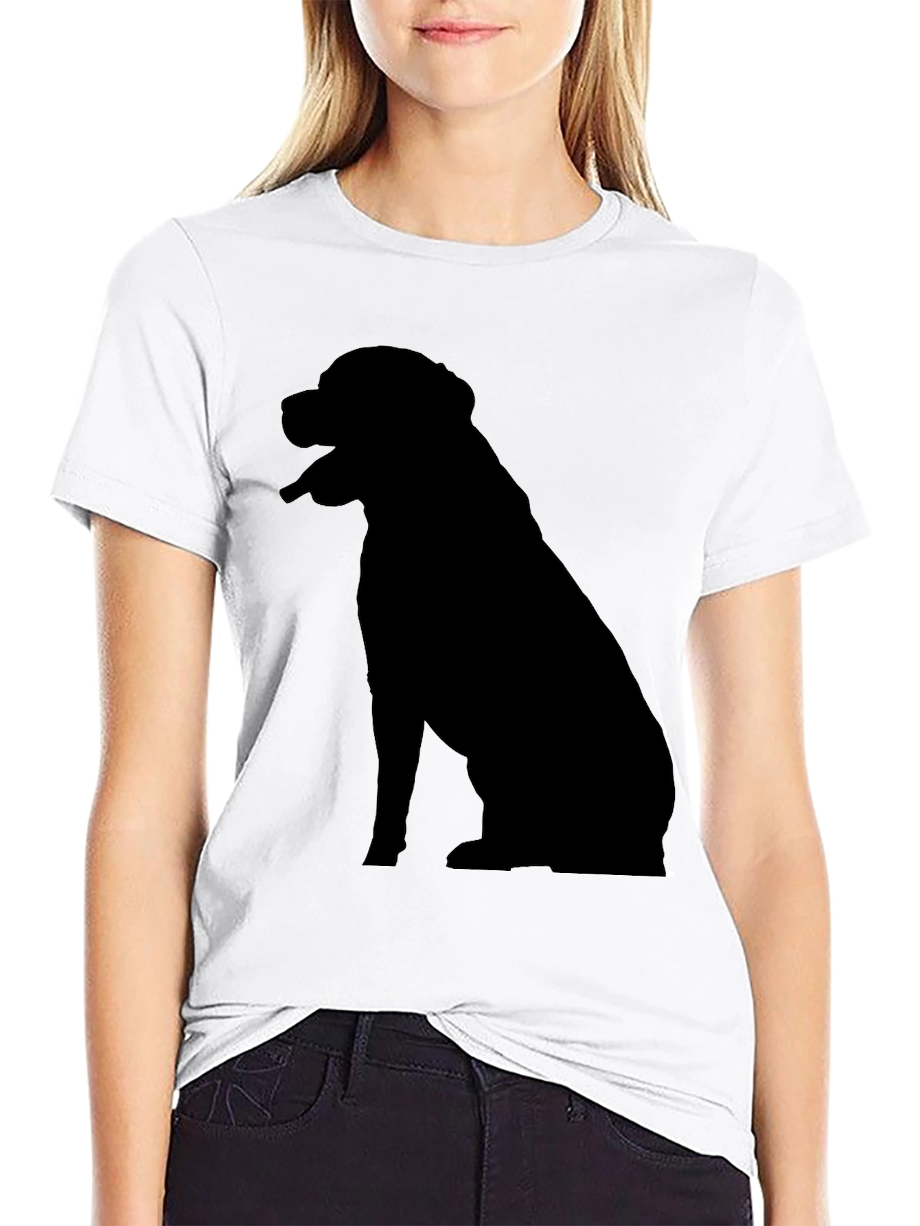 Dog Silhouette T-Shirt - Classic Black Tee