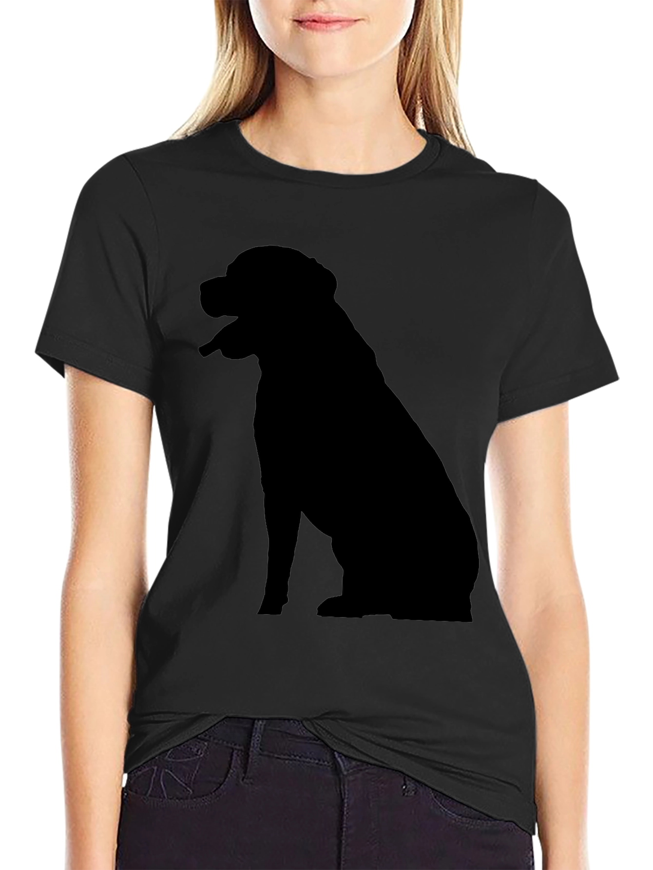Dog Silhouette T-Shirt - Classic Black Tee