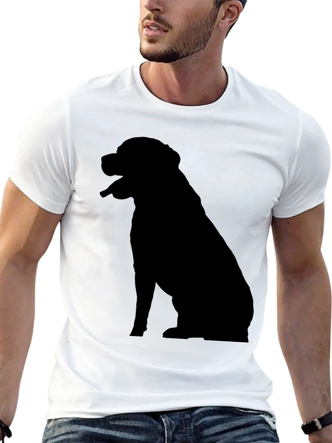 Dog Silhouette T-Shirt - Classic Black Tee