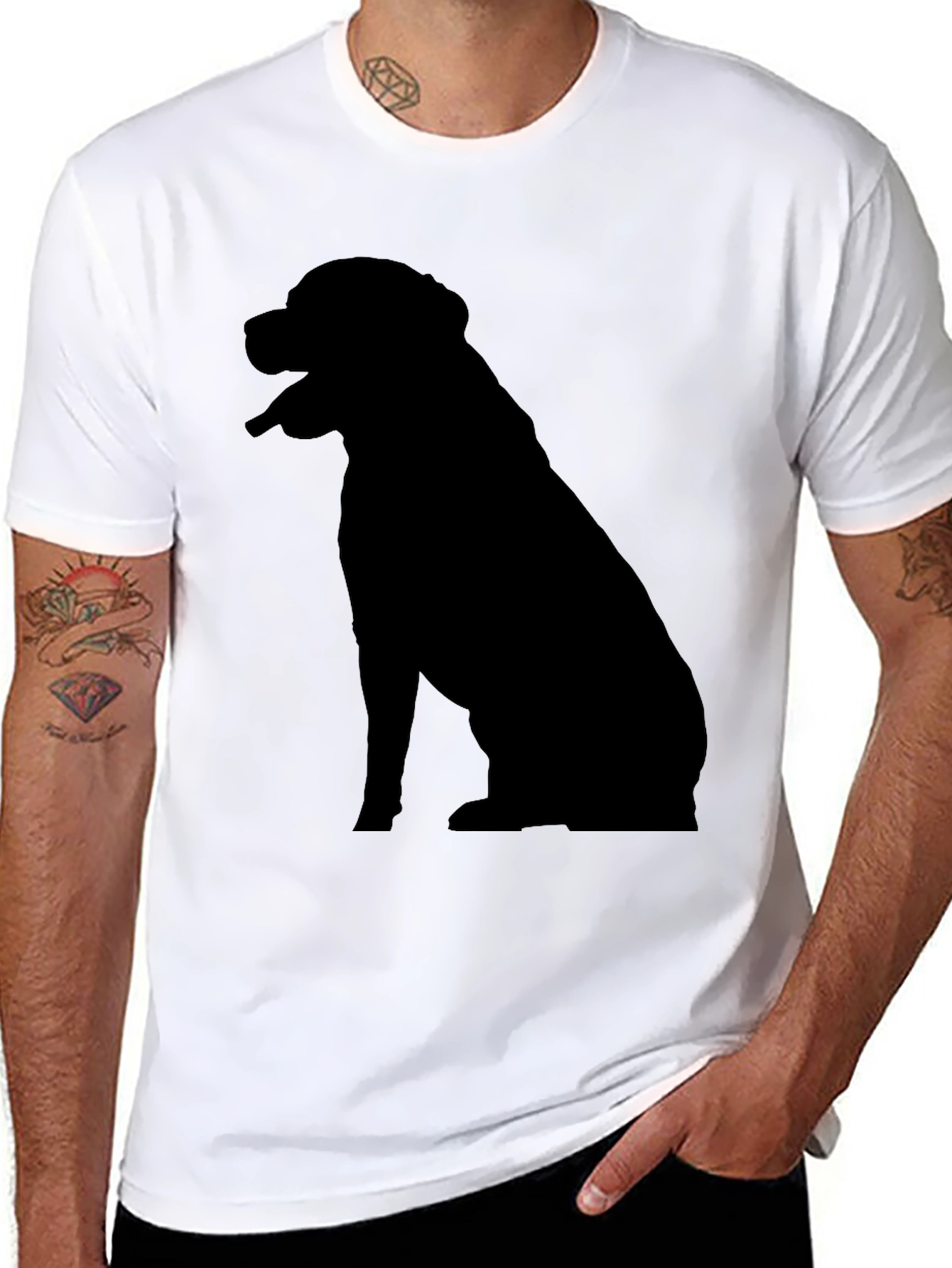 Dog Silhouette T-Shirt - Classic Black Tee