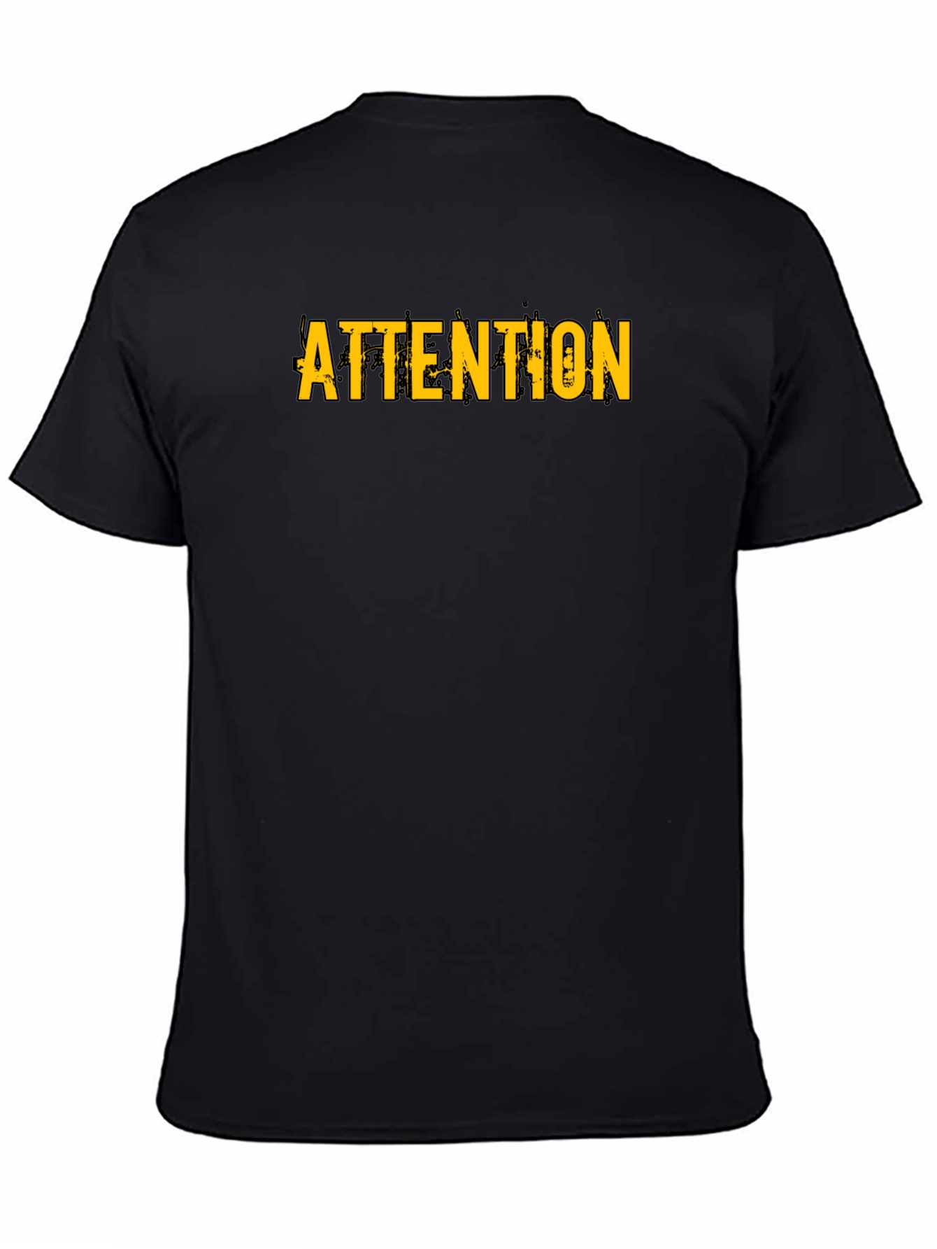 Attention Graphic Print Black T-Shirt
