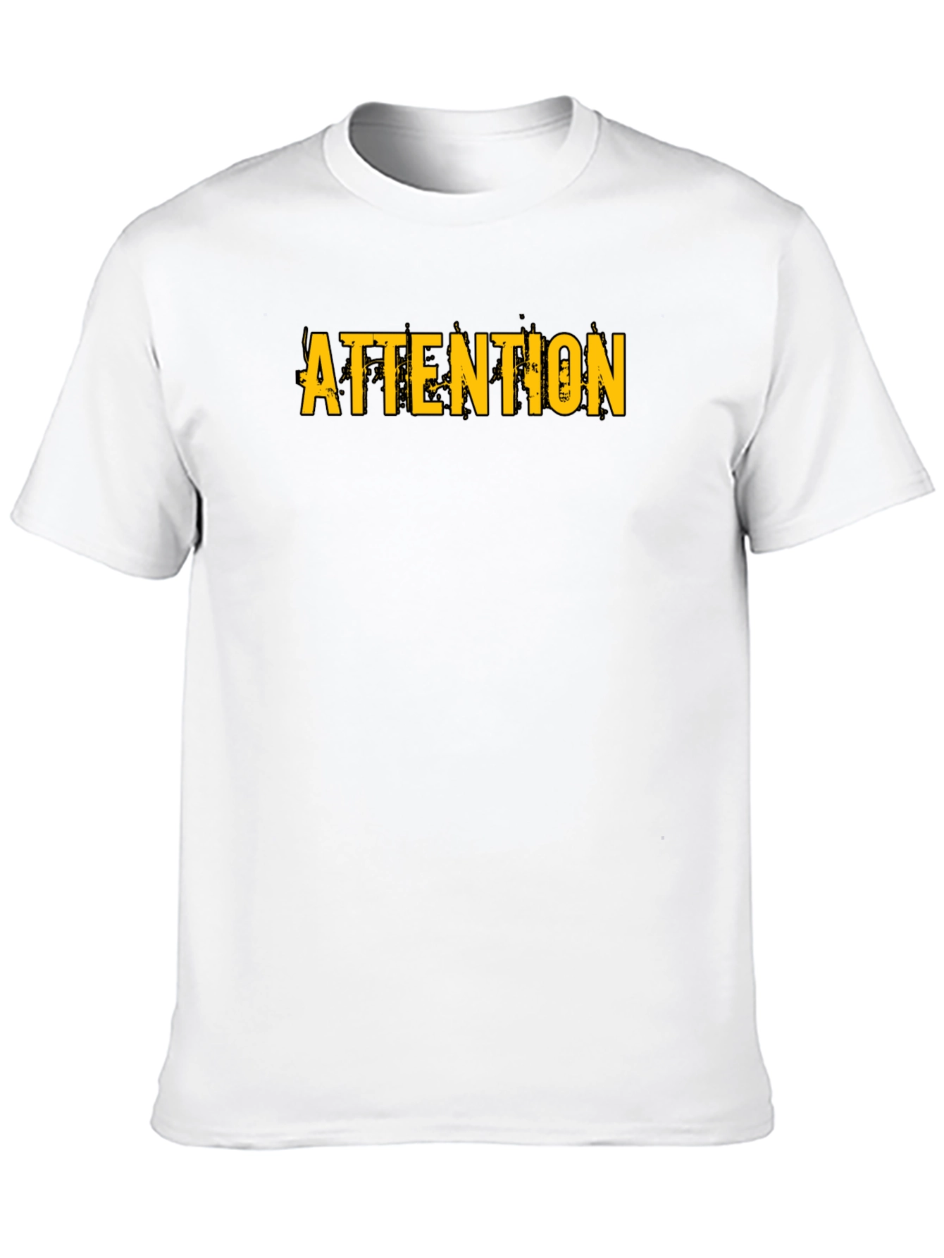 Attention Graphic Print Black T-Shirt
