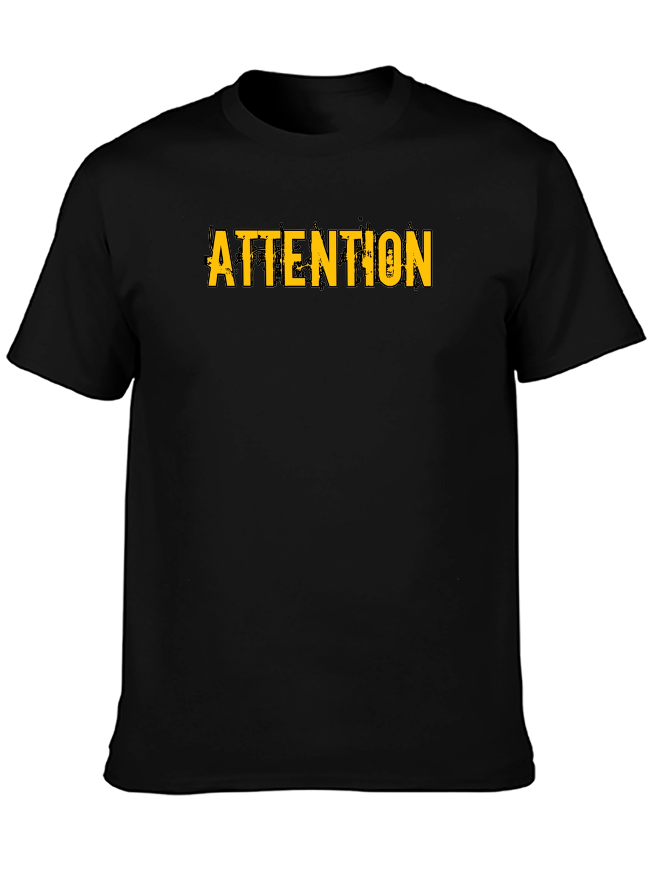 Attention Graphic Print Black T-Shirt