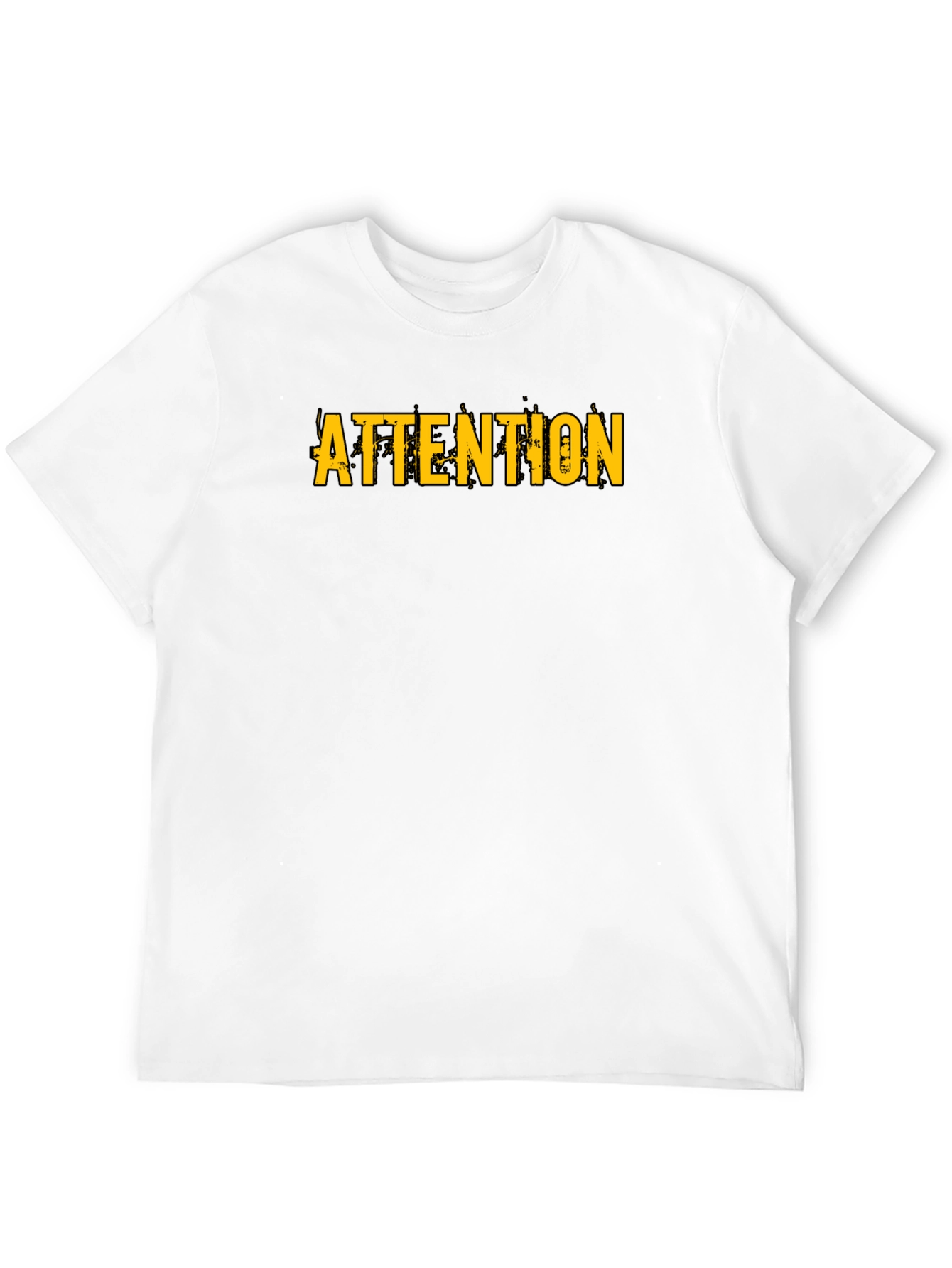 Attention Graphic Print Black T-Shirt