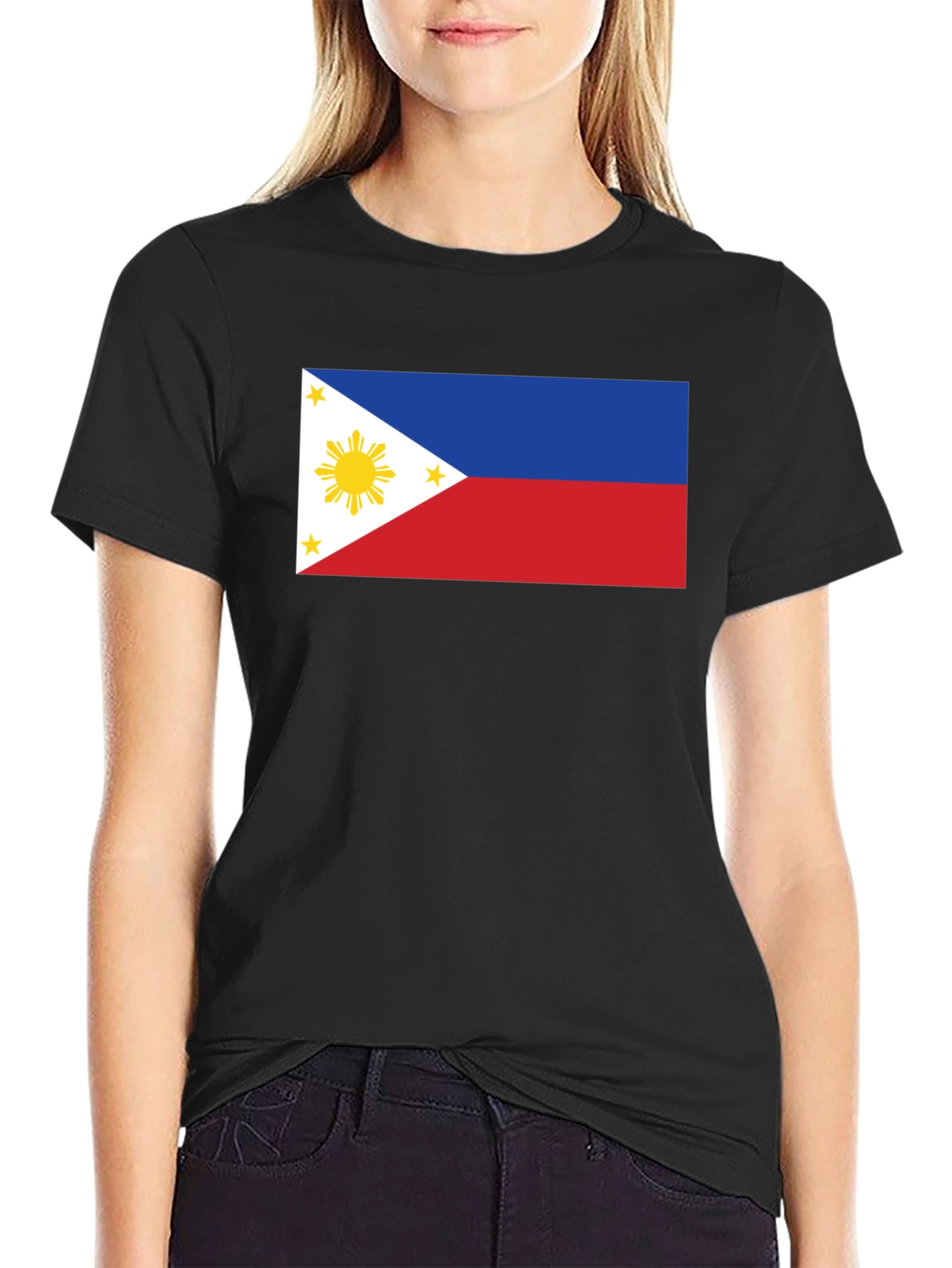 Philippines Flag Graphic Tee - Black