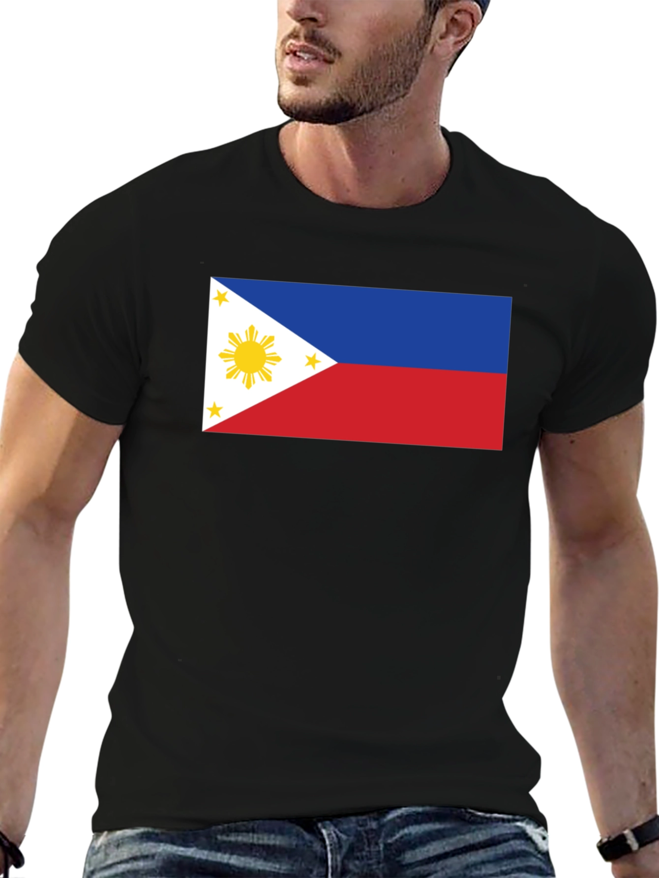 Philippines Flag Graphic Tee - Black