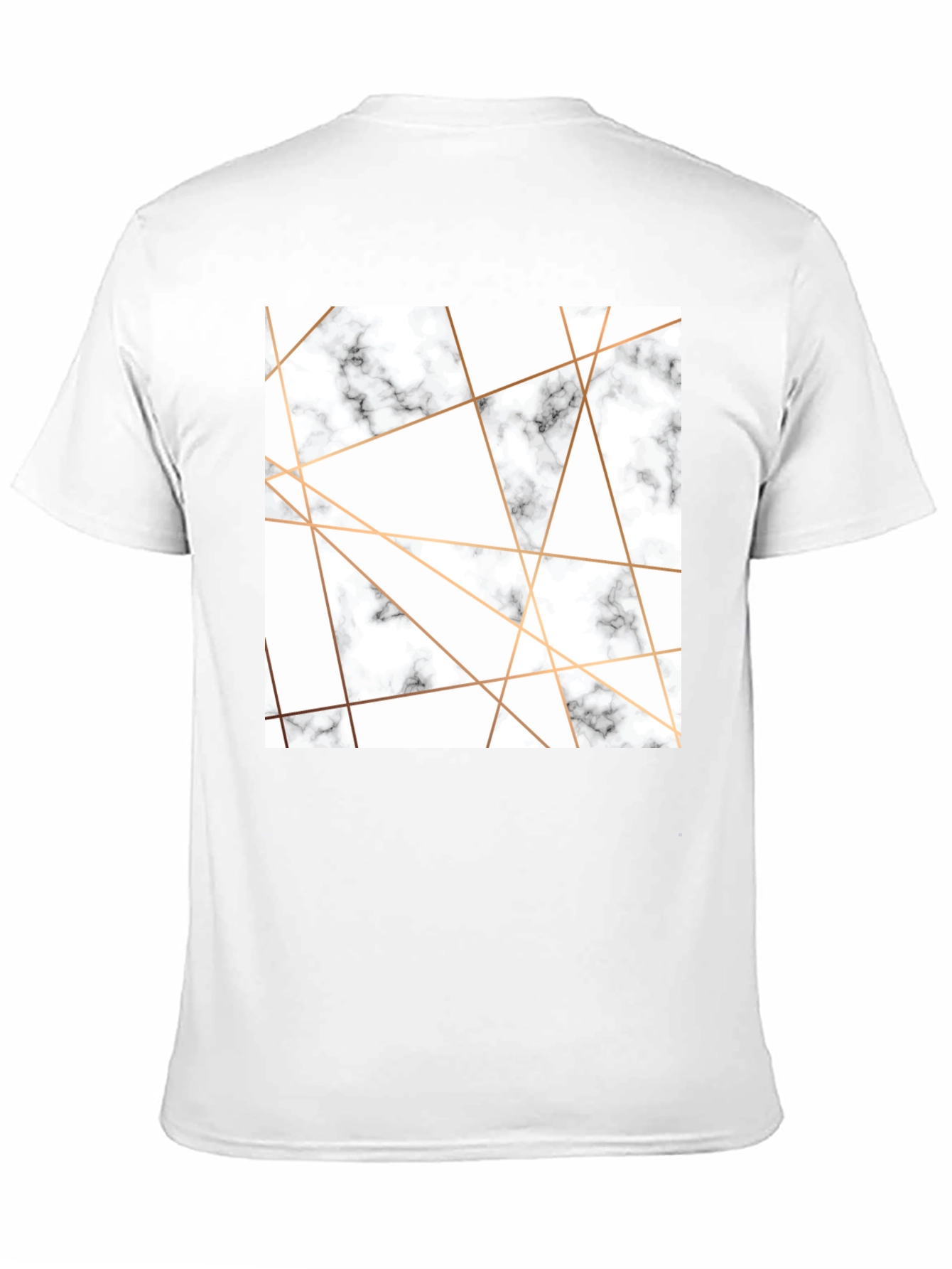 Modern Marble Geometric Print Black T-Shirt
