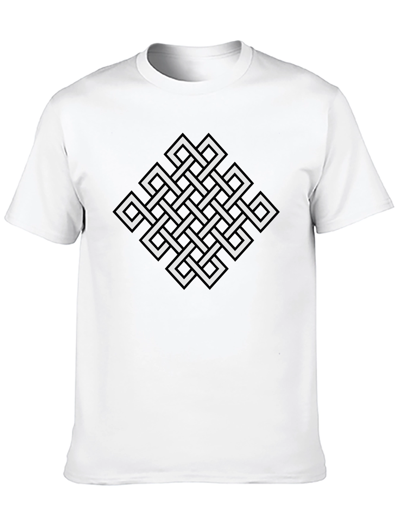 Endless Knot Graphic Tee - Black Cotton T-Shirt